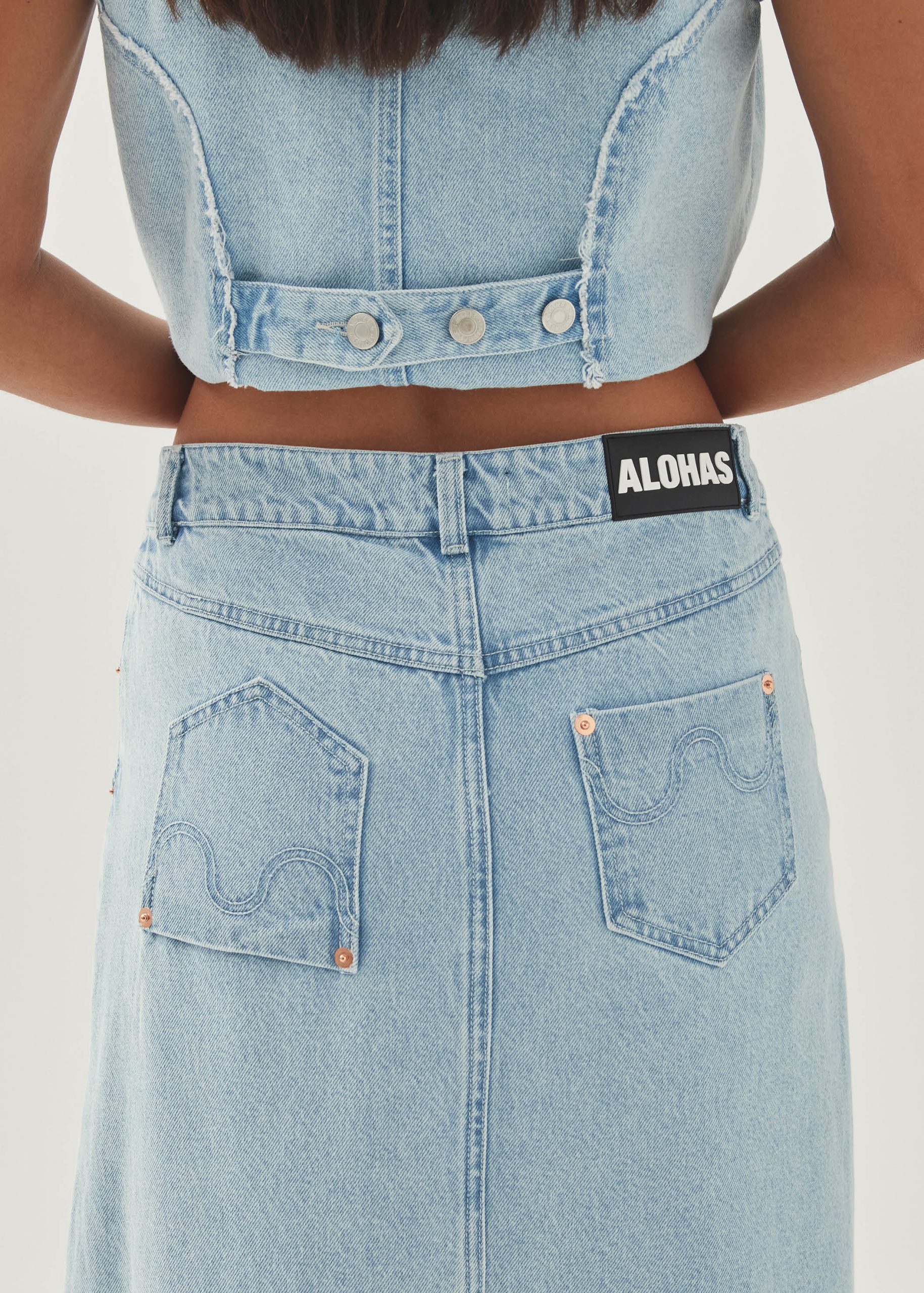 Carmina Light Blue Denim Skirt - Image 6