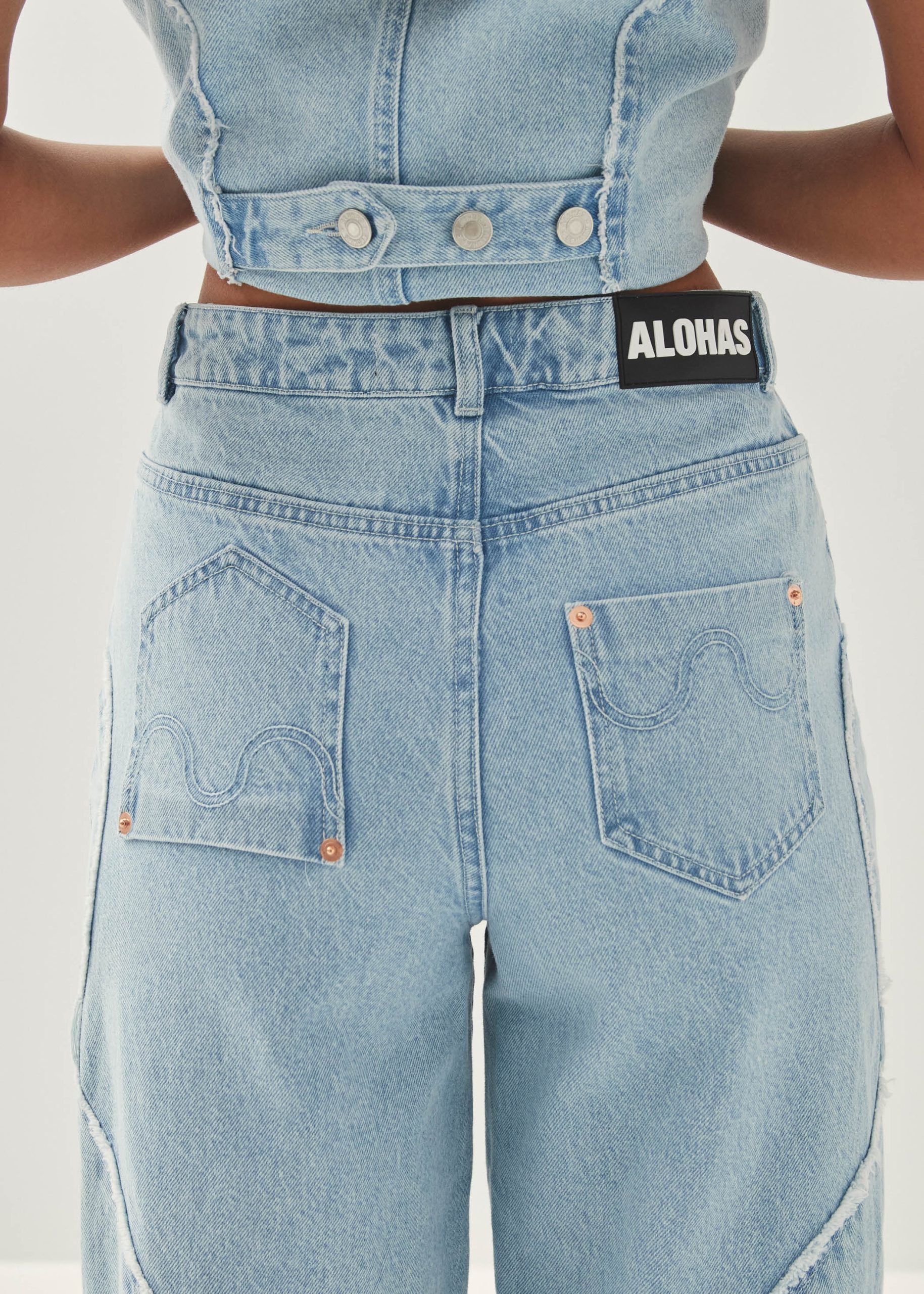 Lorenza Light Blue Denim Trousers - Image 2