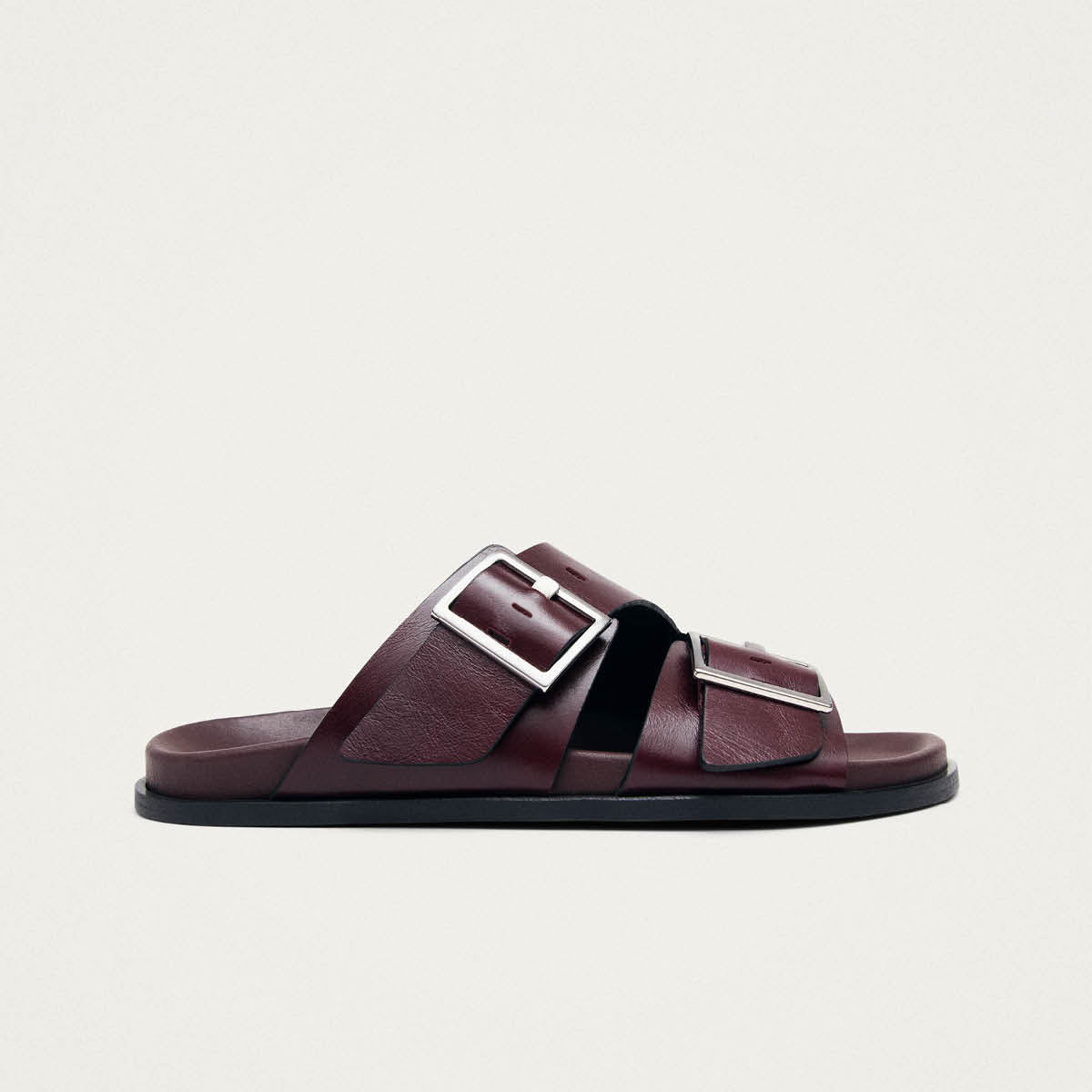 Alba Rift Burgundy Leather Sandals - Image 3