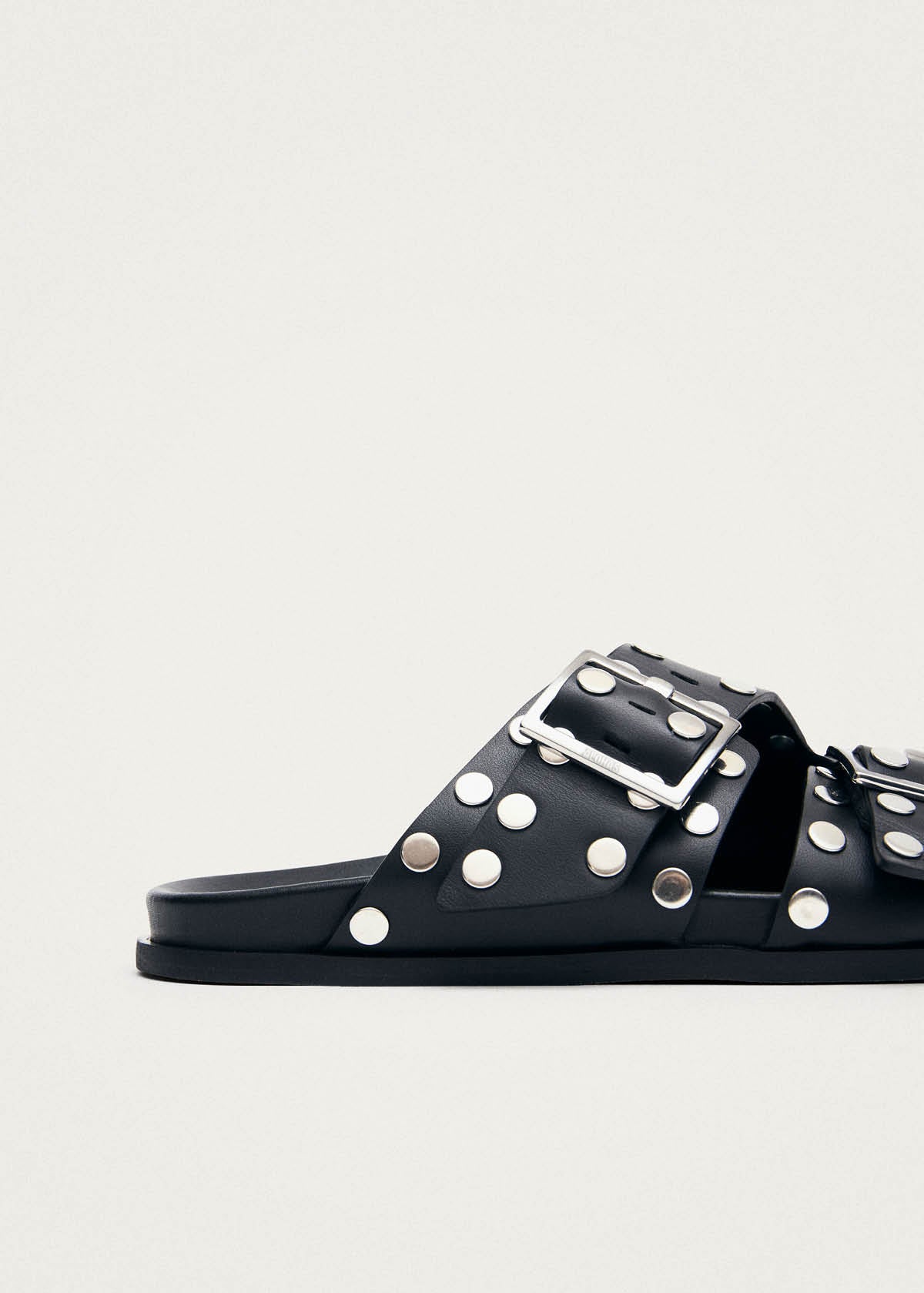 Alba Studs Black Leather Sandals - Image 7