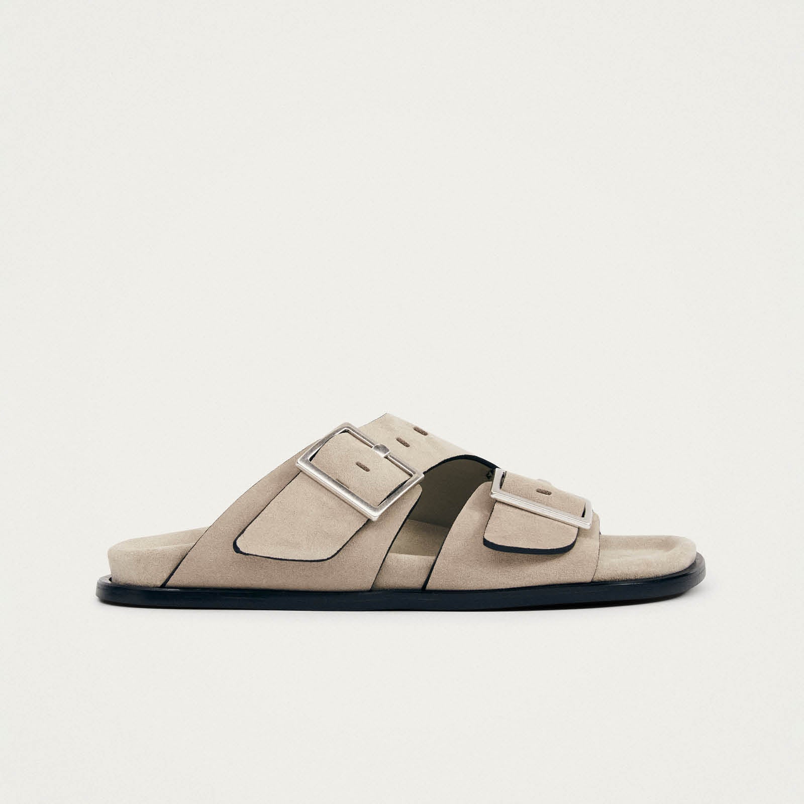 Alba Suede Beige Leather Sandals - Image 3