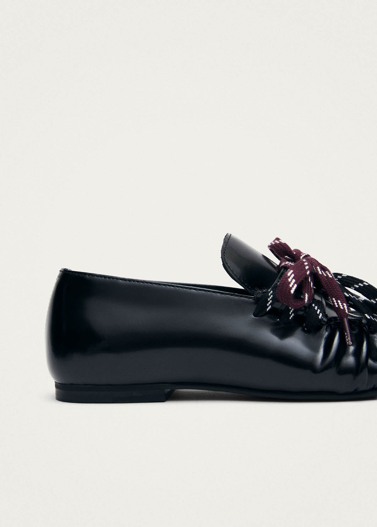 Aven Lace Black Leather Loafers - Image 7