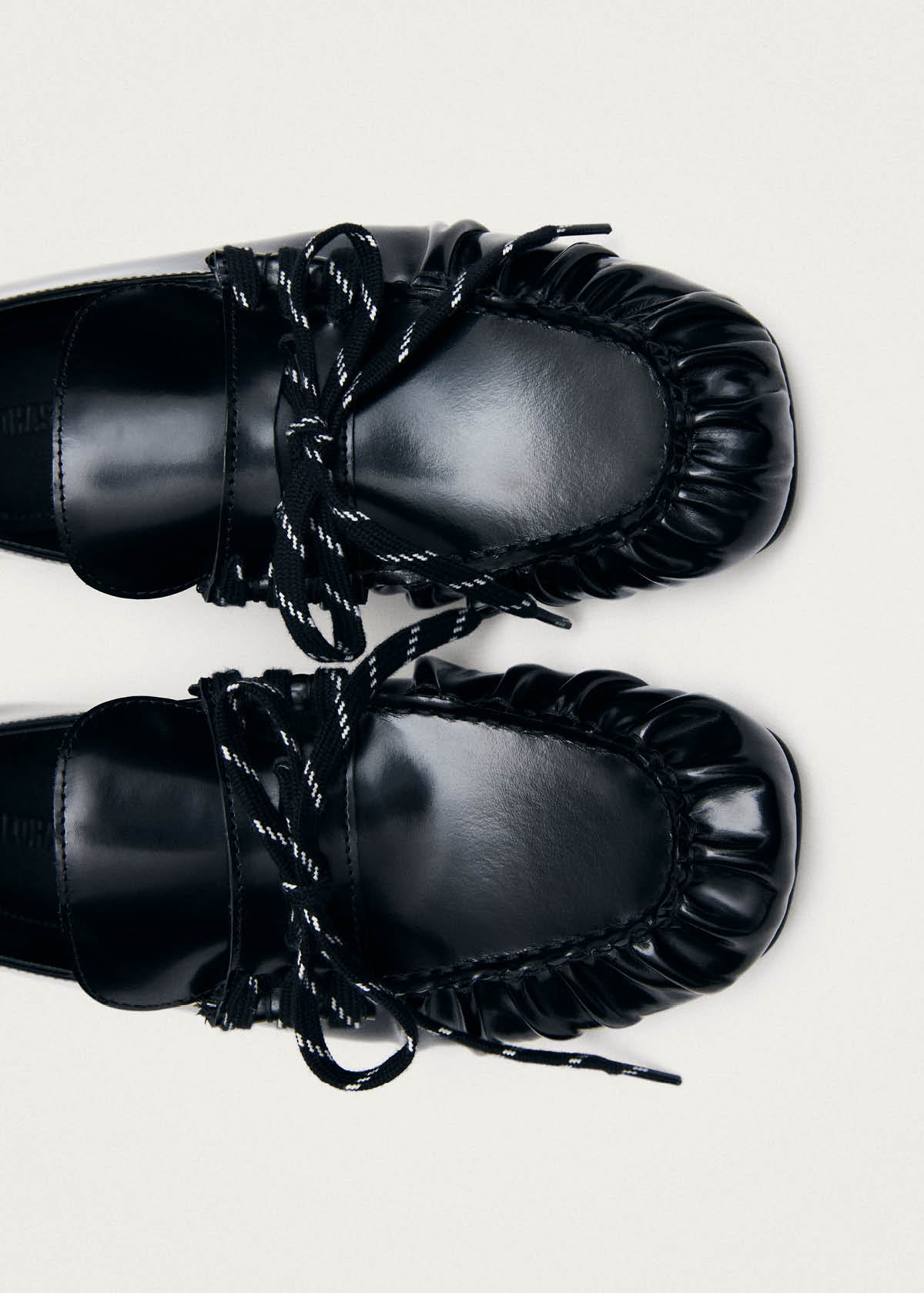 Aven Lace Black Leather Loafers - Image 6
