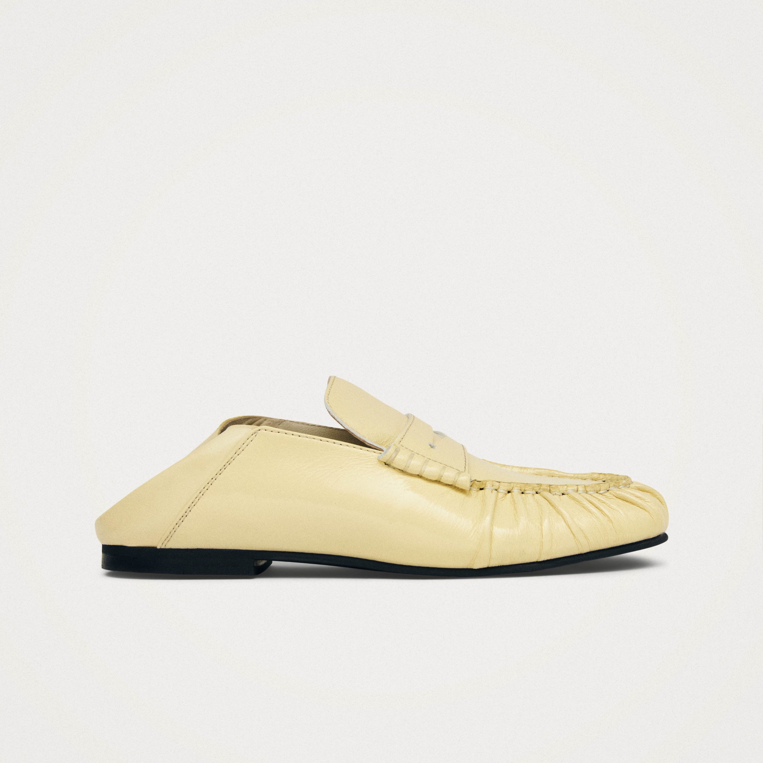 Aven Mule Patent Pale Yellow Leather Loafers - Image 3