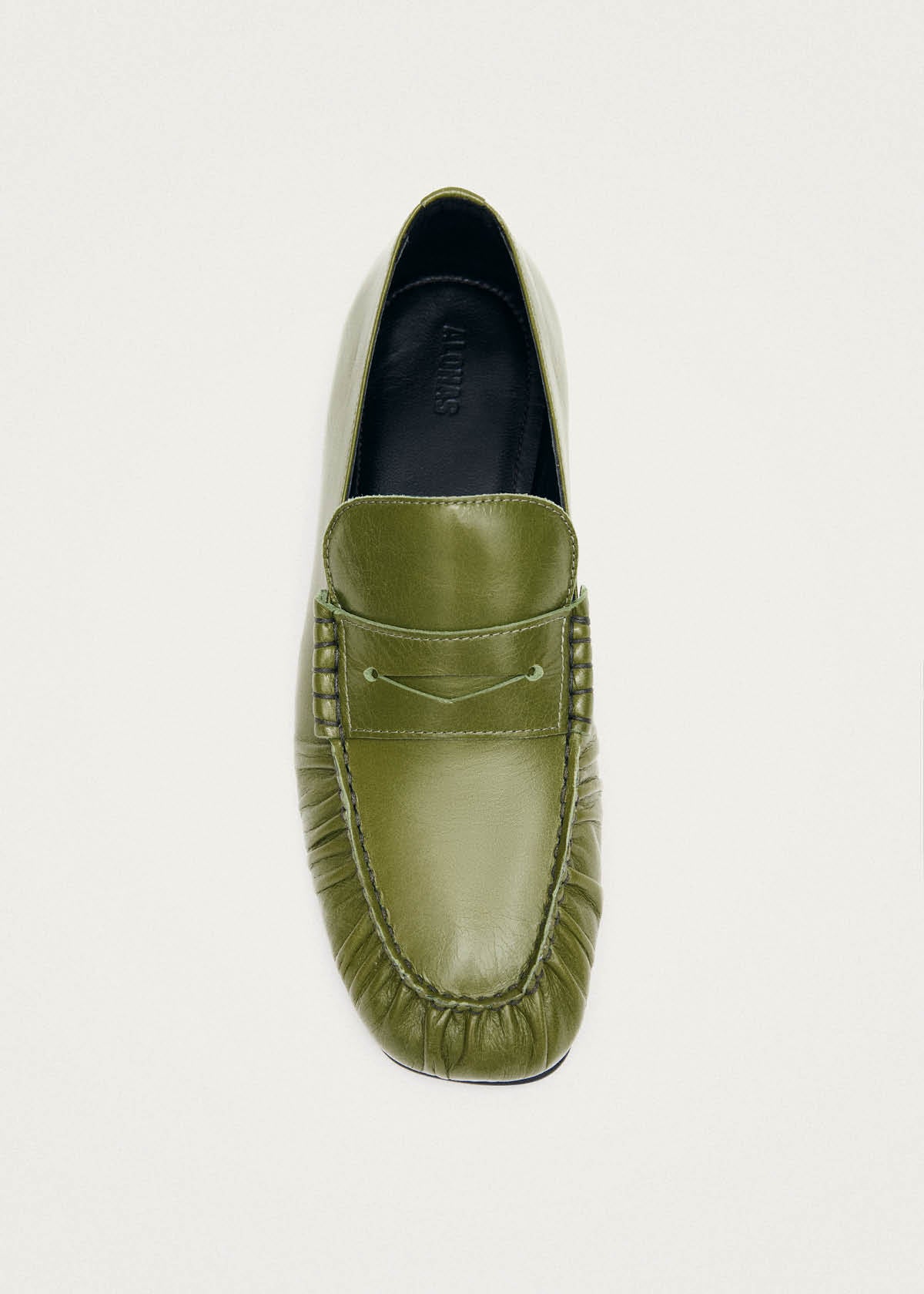 Aven Rift Green Leather Loafers - Image 5