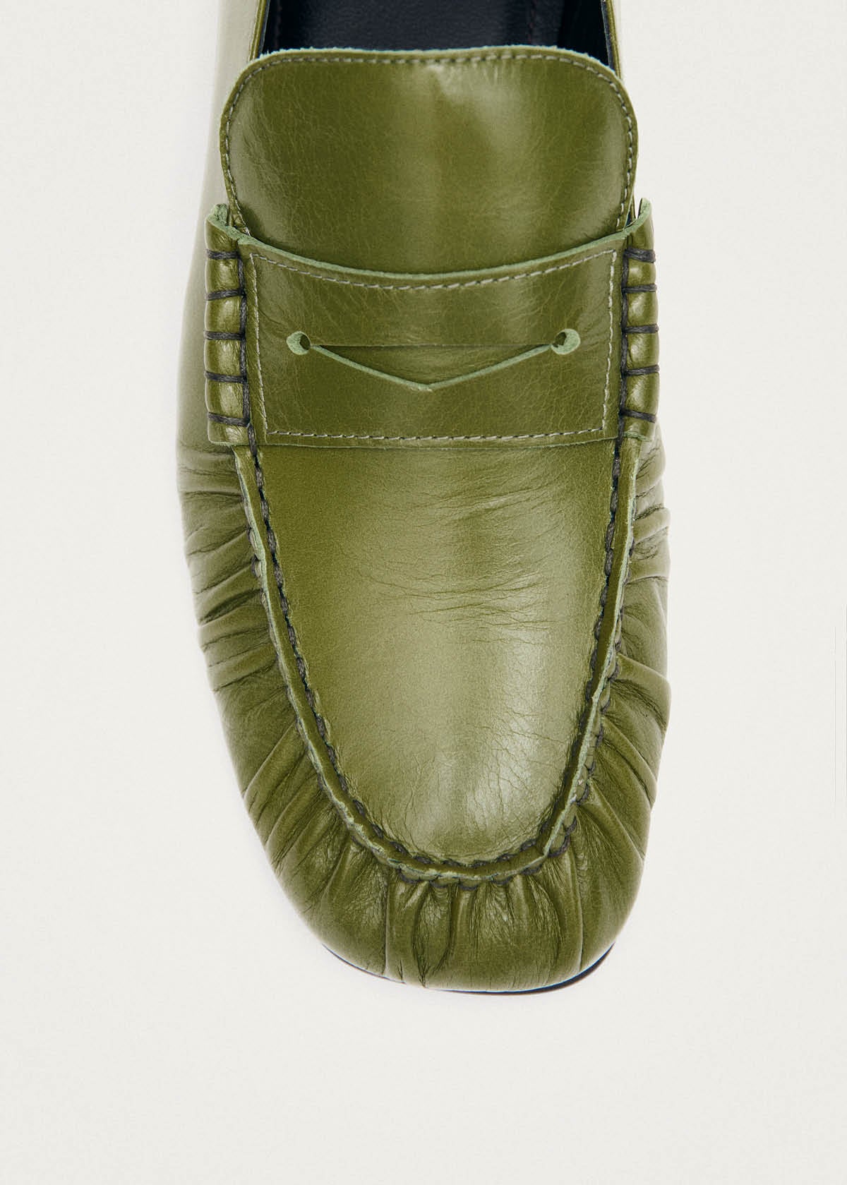 Aven Rift Green Leather Loafers - Image 6