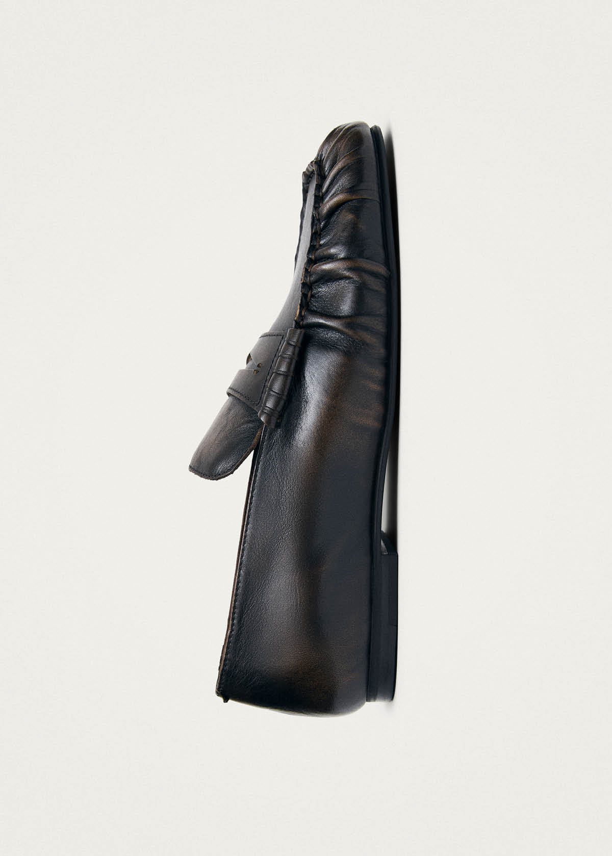 Aven Vintage Effect Brown Leather Loafers - Image 4