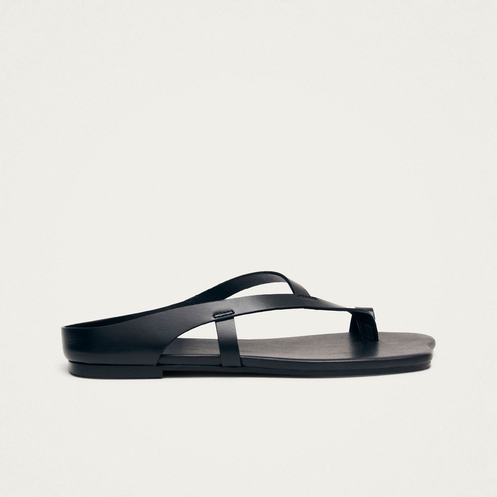 Dawn Black Leather Sandals - Image 3