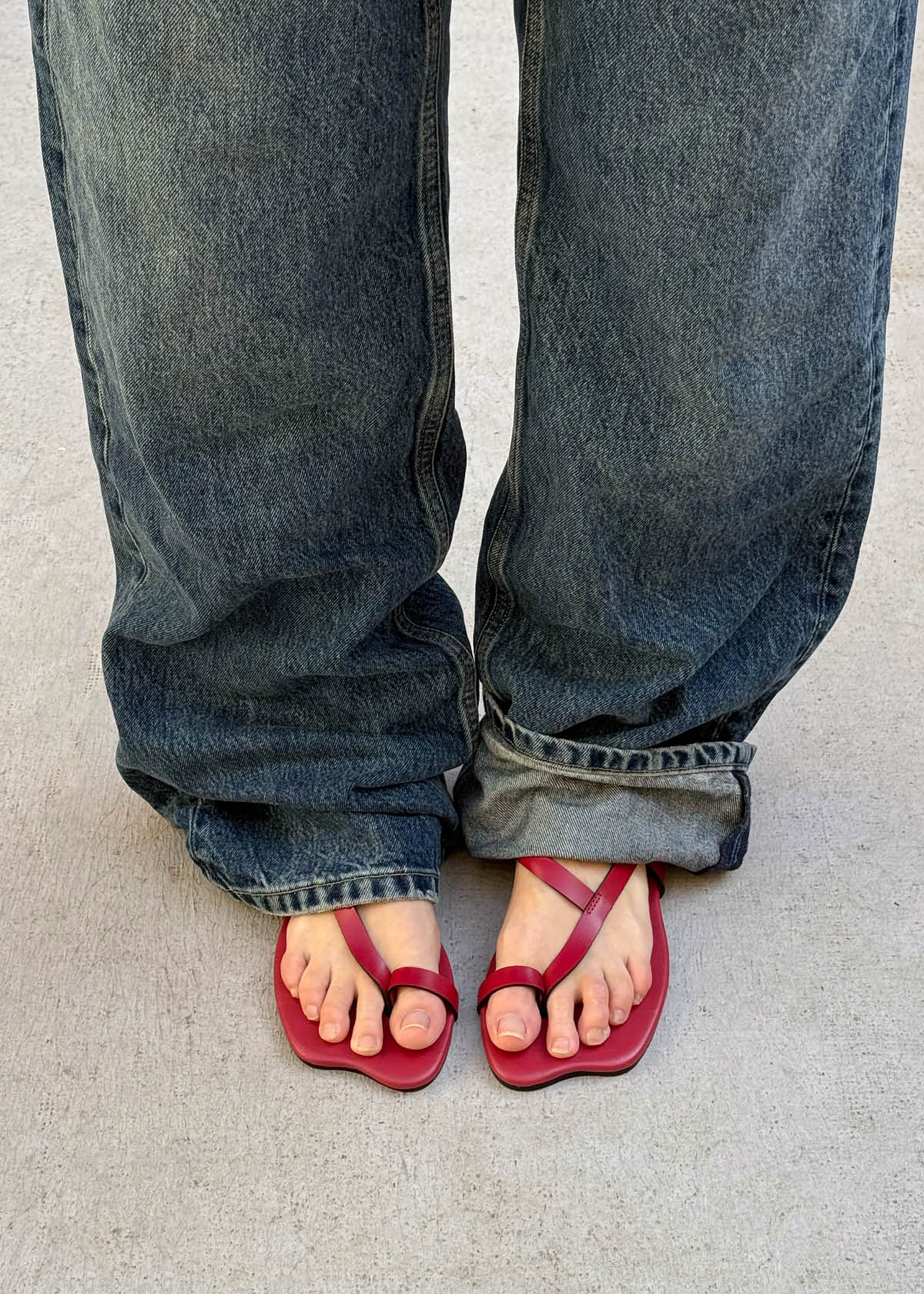 Dawn Red Leather Sandals - Image 2