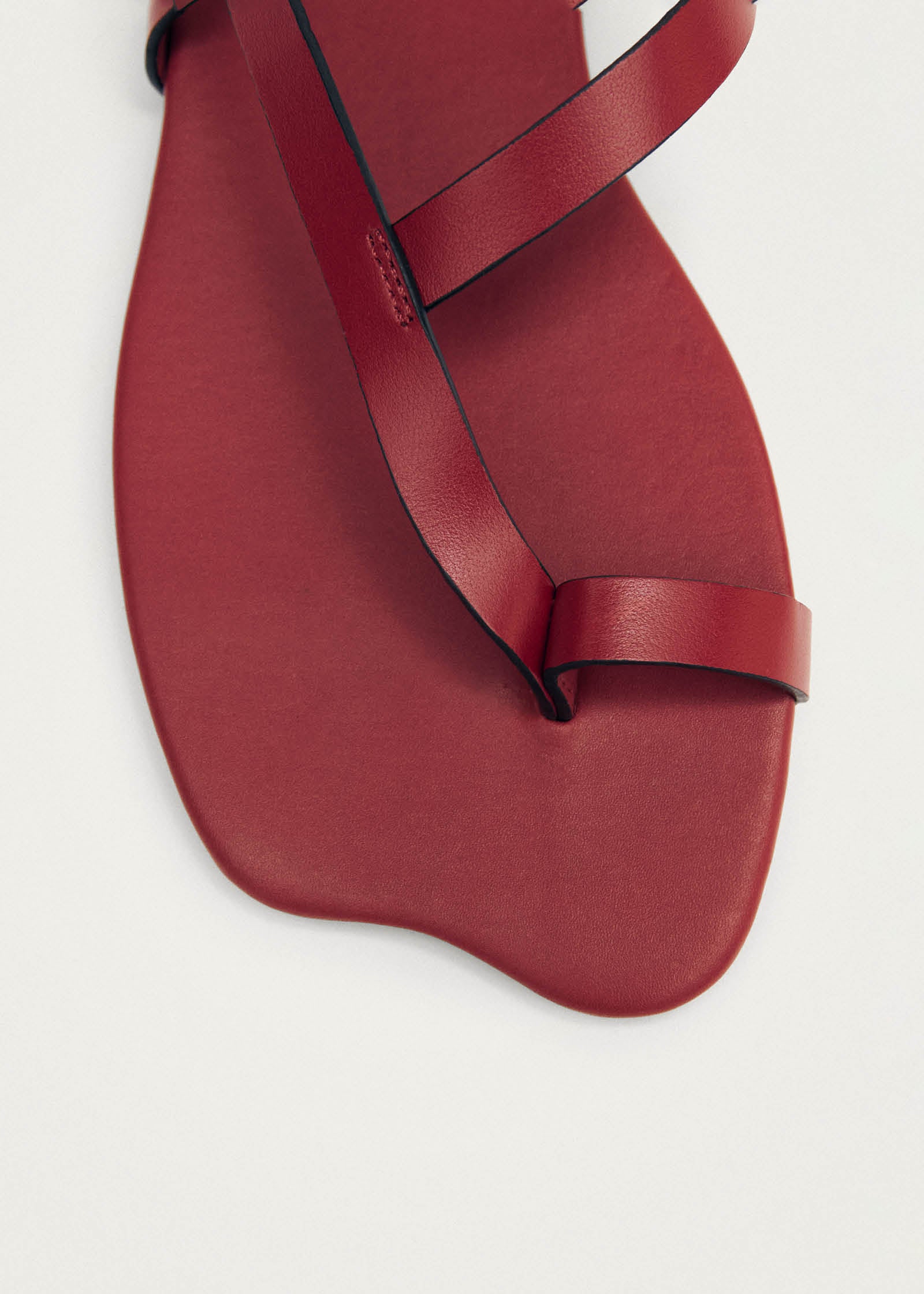 Dawn Red Leather Sandals - Image 7