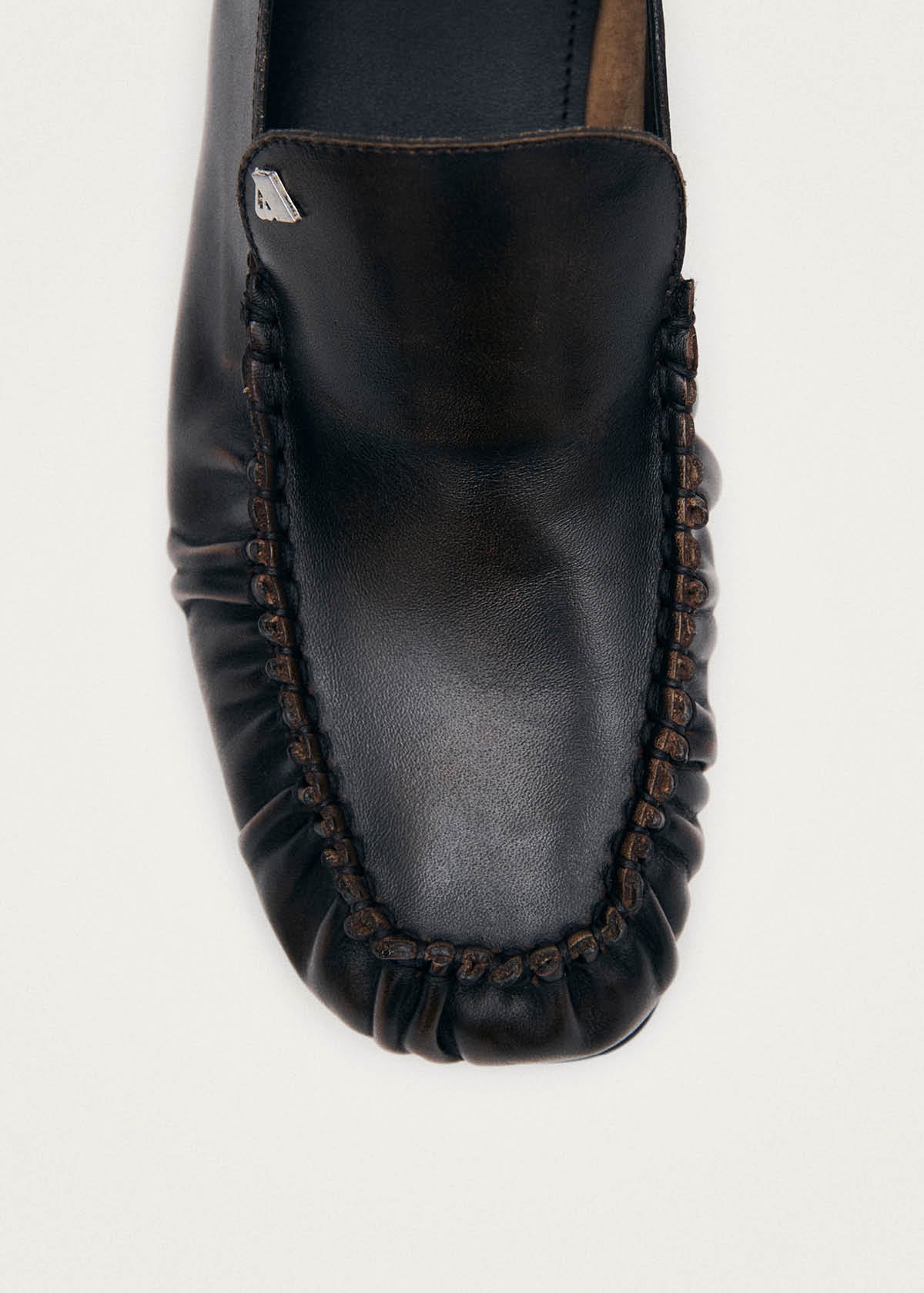 Gabe Vintage Effect Brown Leather Loafers - Image 6