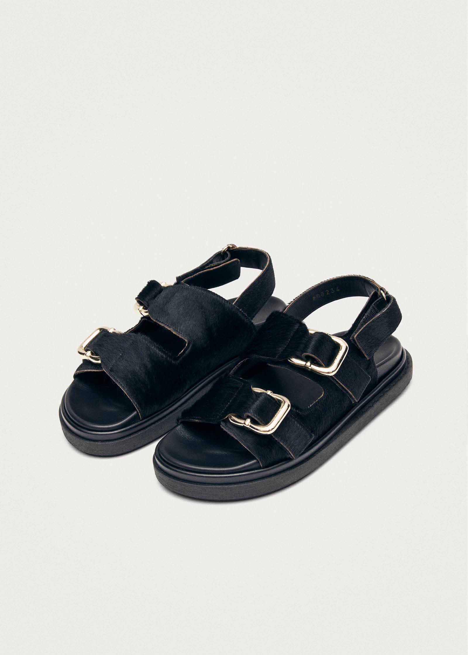 Harper Soft Black Leather Sandals - Image 2