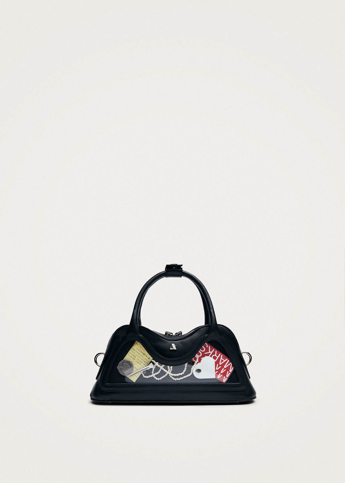 Hilma Mini Vinyl Black Leather Bag - Image 4