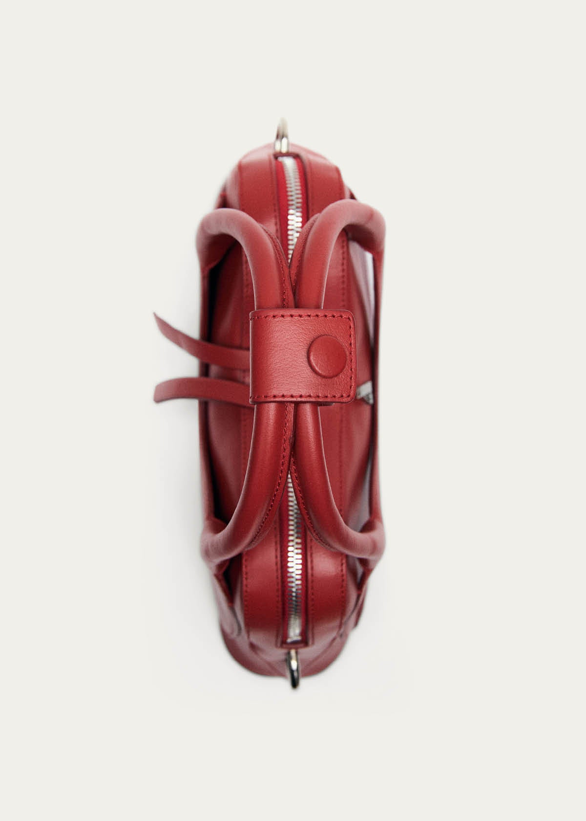 Hilma Mini Vinyl Red Leather Bag - Image 7