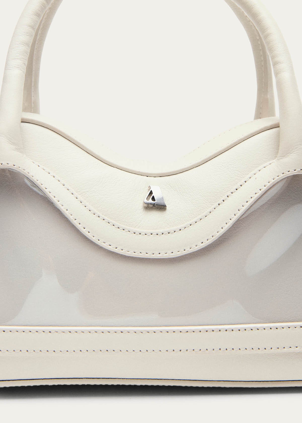 Hilma Mini Vinyl White Leather Bag - Image 6