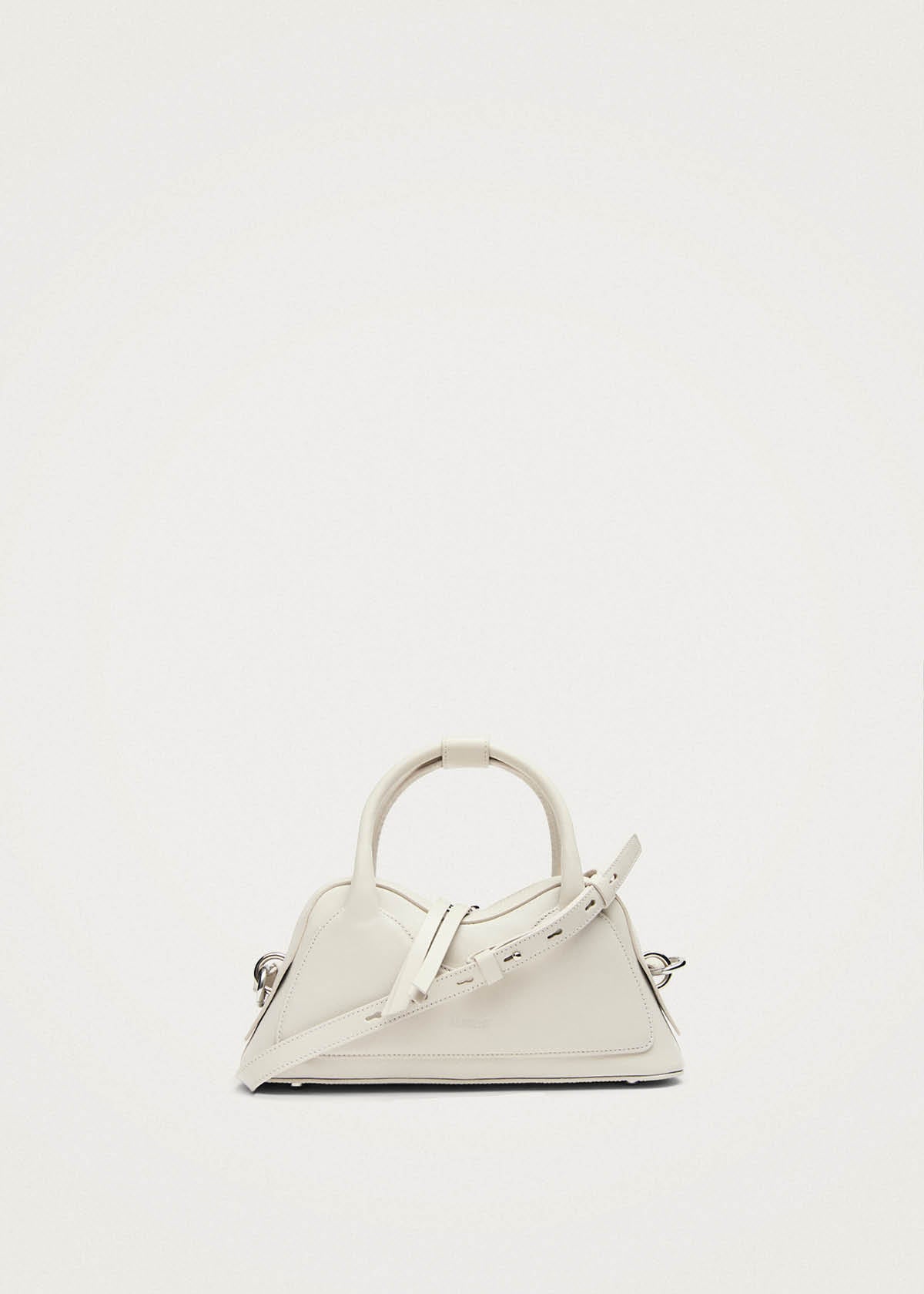 Hilma Mini Vinyl White Leather Bag - Image 5