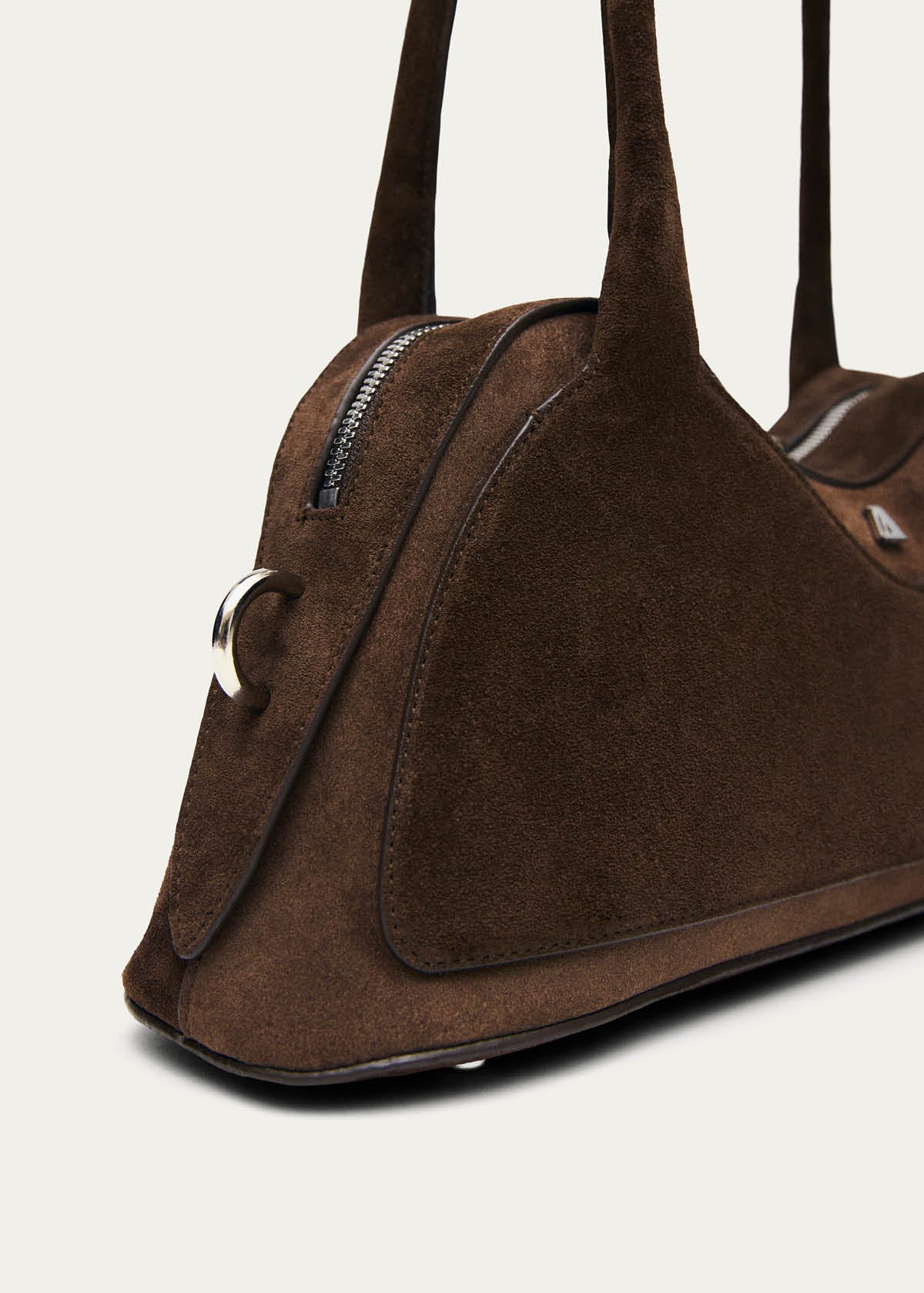 Hilma Suede Brown Leather Bag - Image 8