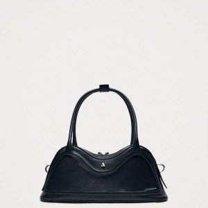 Hilma Vinyl Black Leather Bag