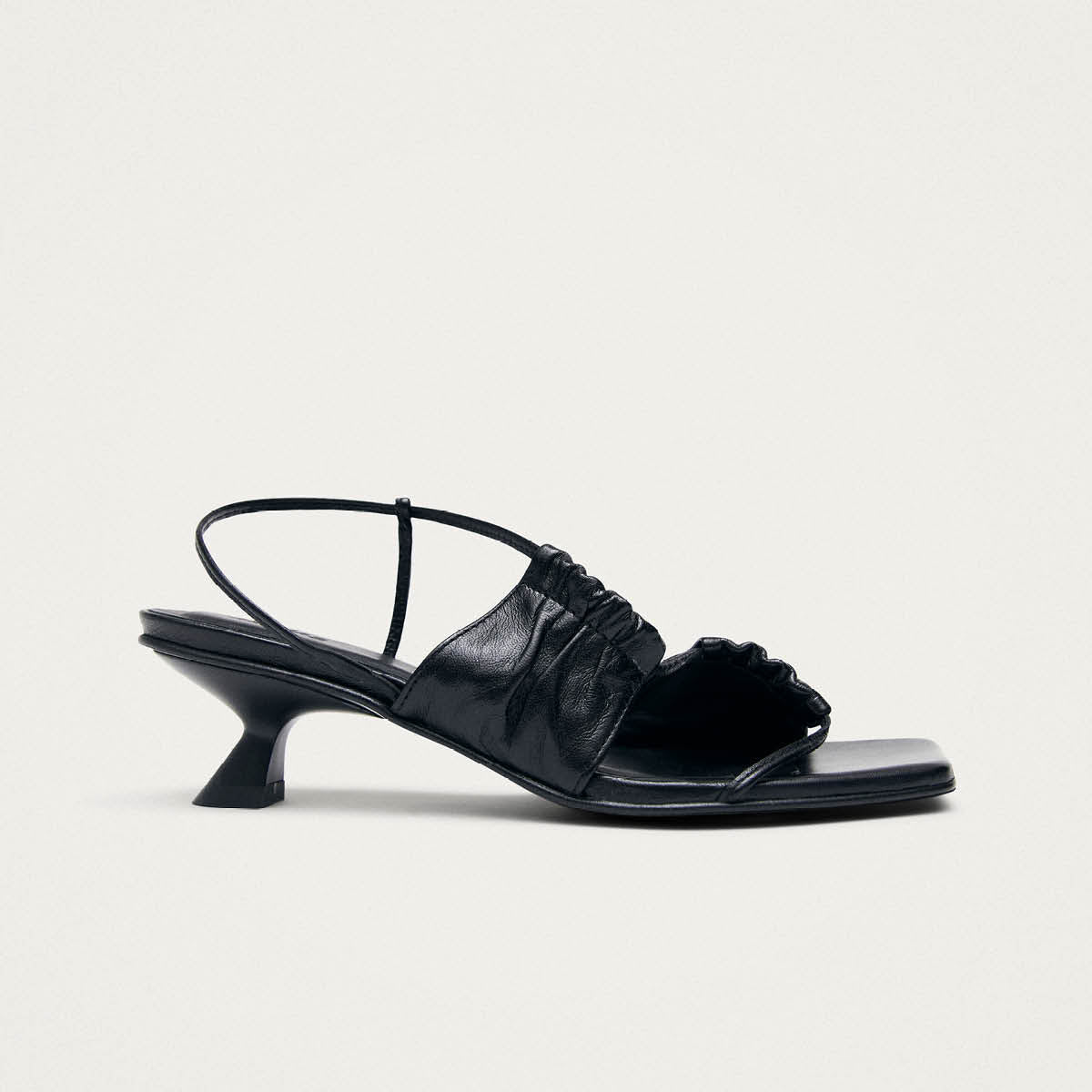 Juniper Black Leather Sandals - Image 3