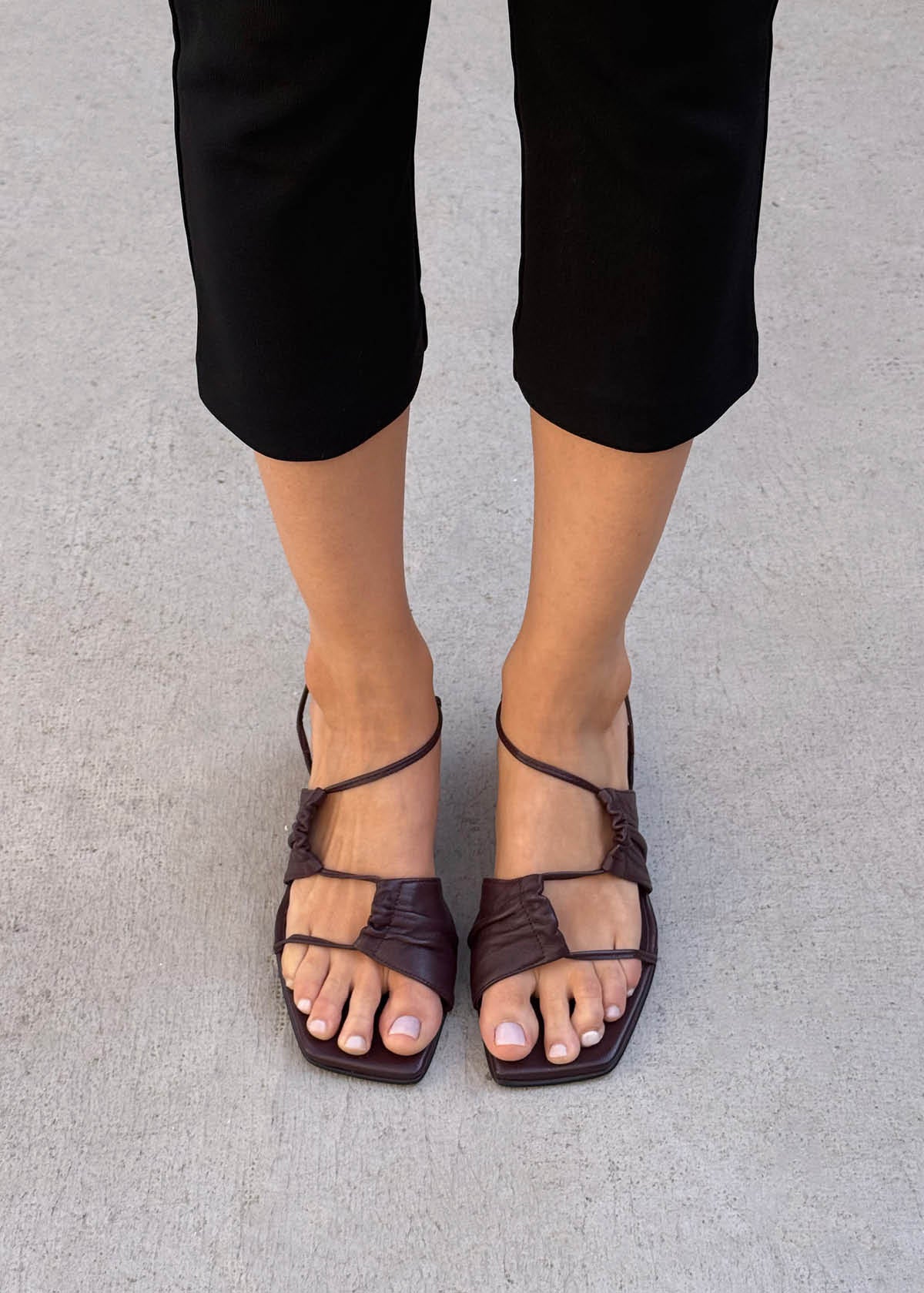 Juniper Burgundy Leather Sandals - Image 2