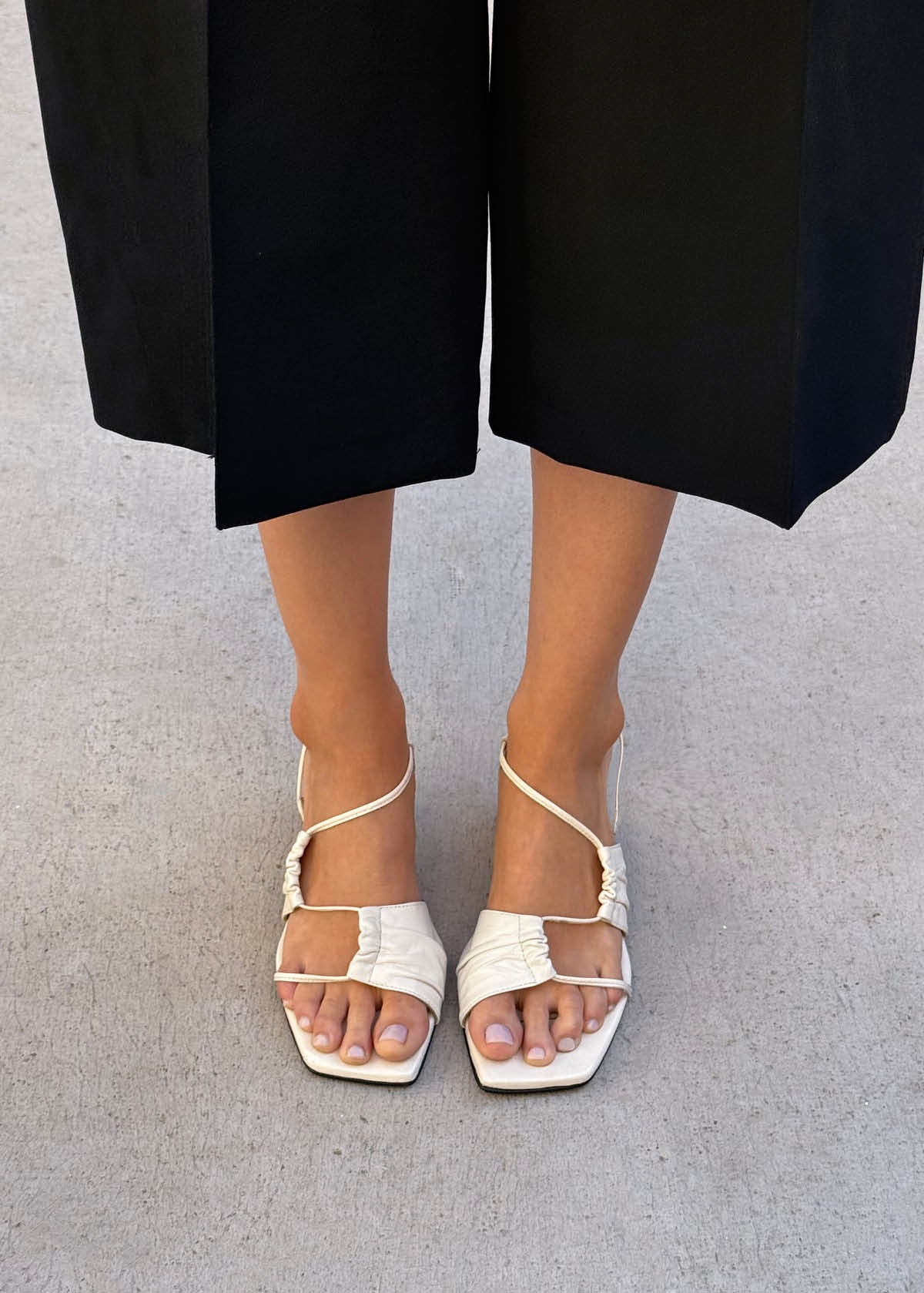 Juniper Cream Leather Sandals - Image 2