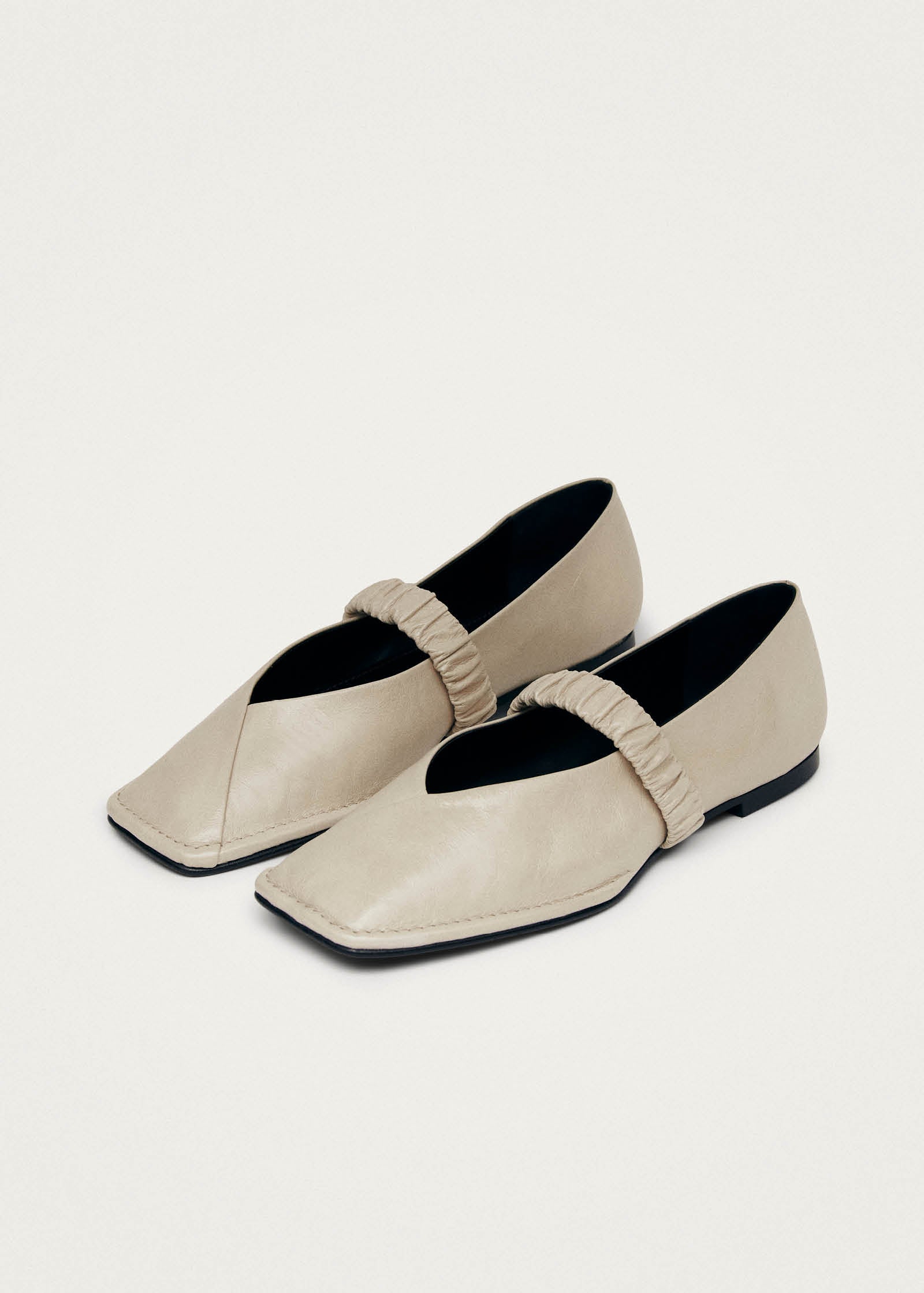 Lautan Cream Leather Ballet Flats - Image 5
