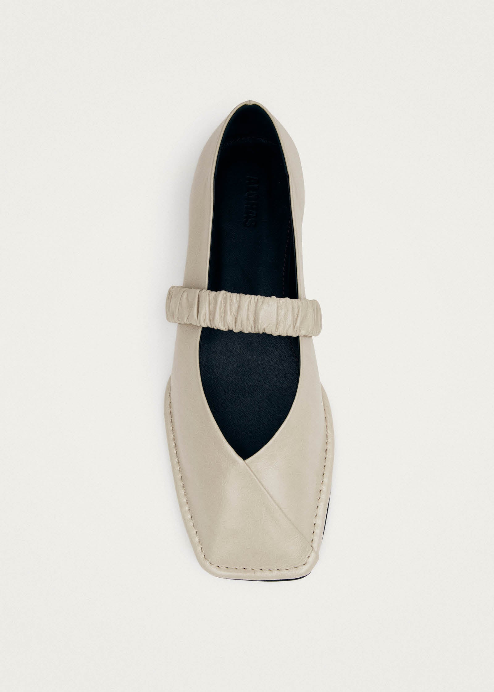 Lautan Cream Leather Ballet Flats