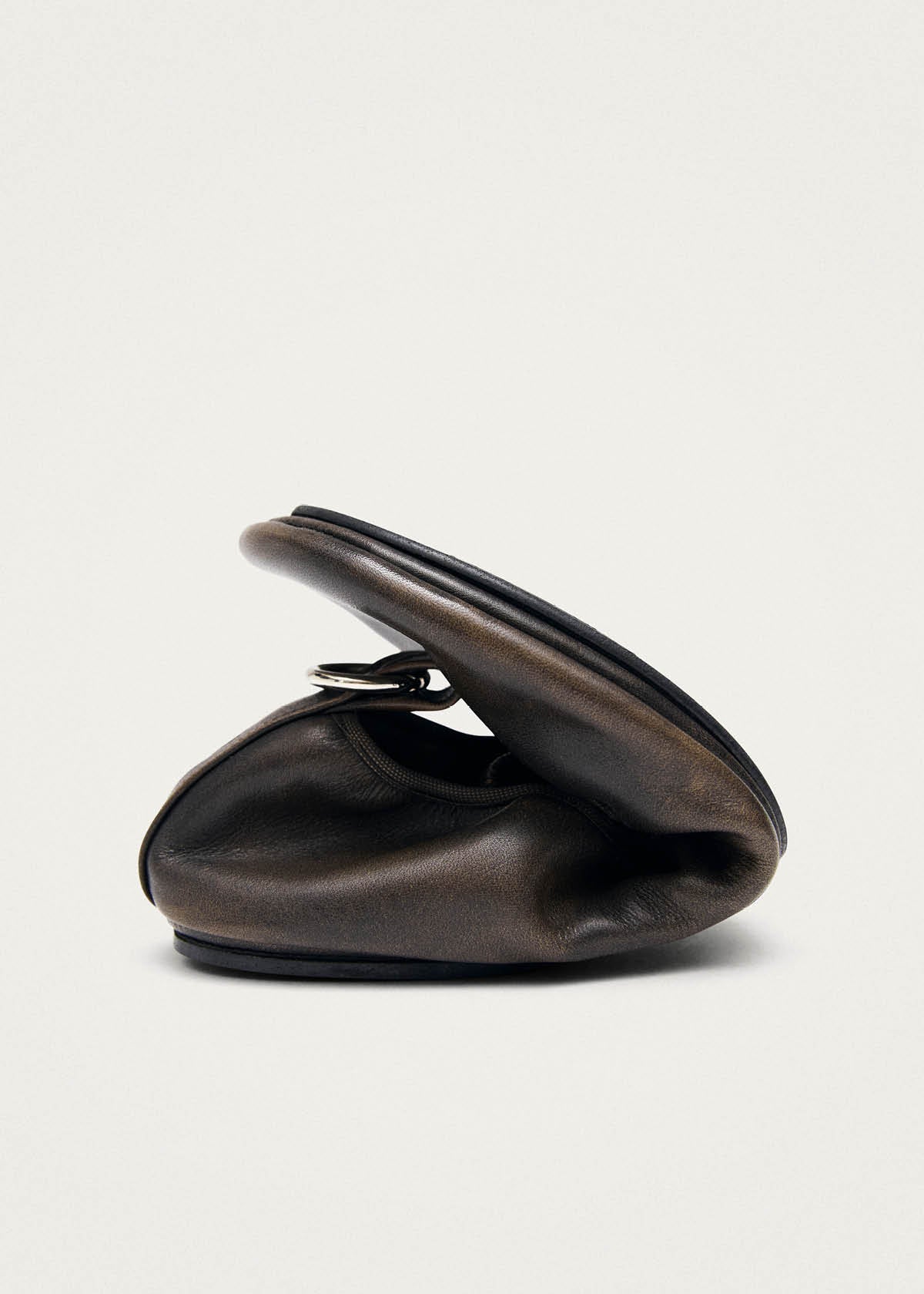 Naira Barefoot Vintage Effect Brown Leather Ballet Flats - Image 6