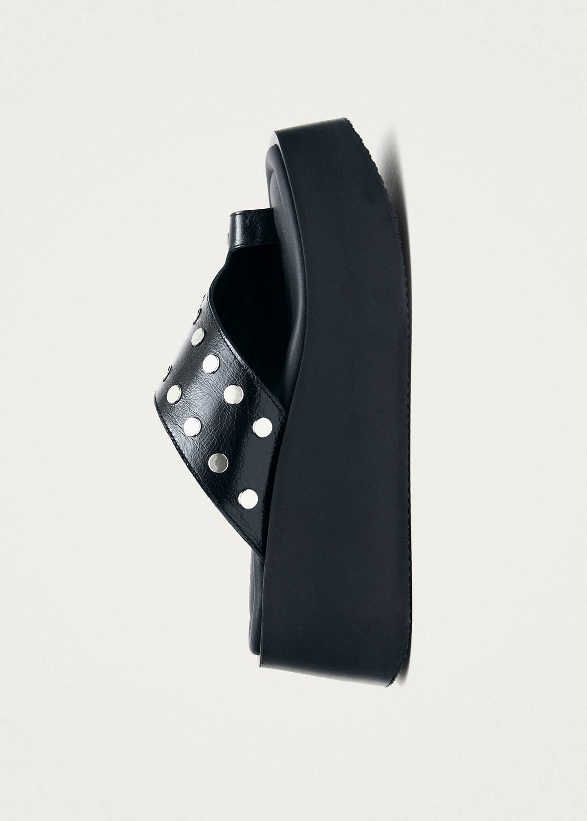 Nova Studs Black Leather Sandals - Image 4