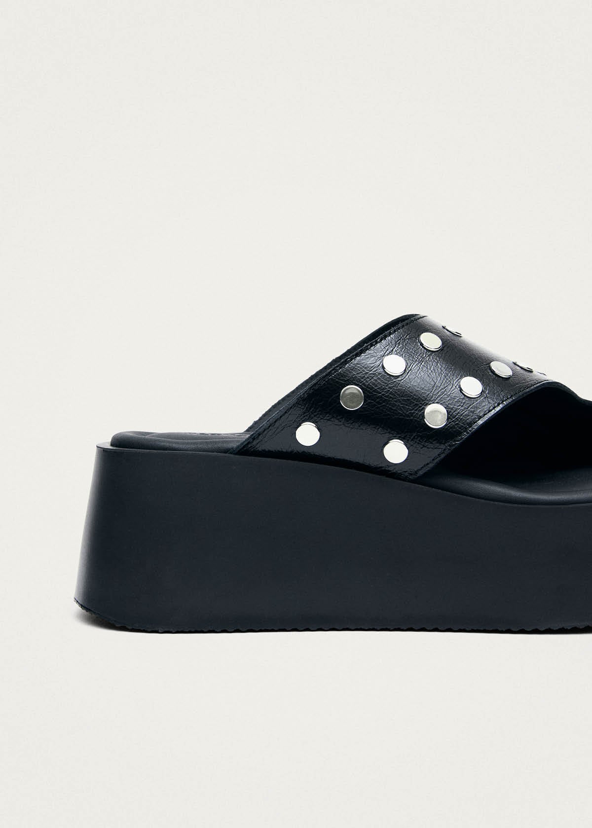 Nova Studs Black Leather Sandals - Image 7