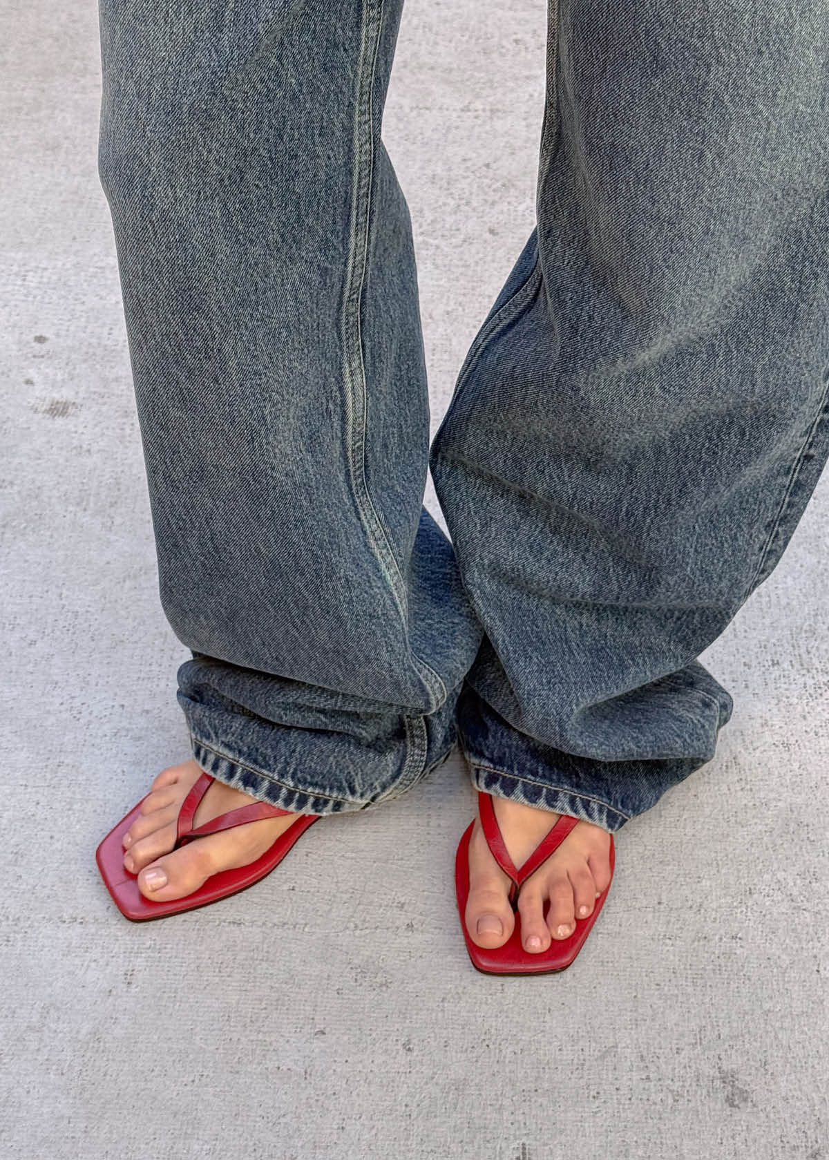 Ola Rift Red Leather Sandals - Image 2