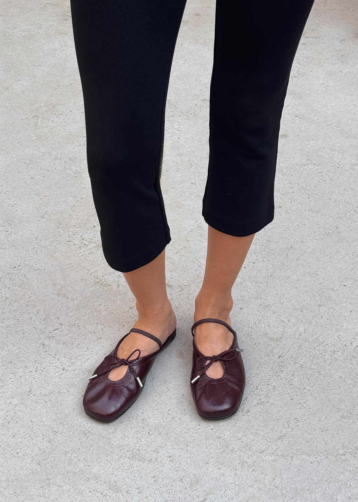Oli Rift Burgundy Leather Ballet Flats - Image 2