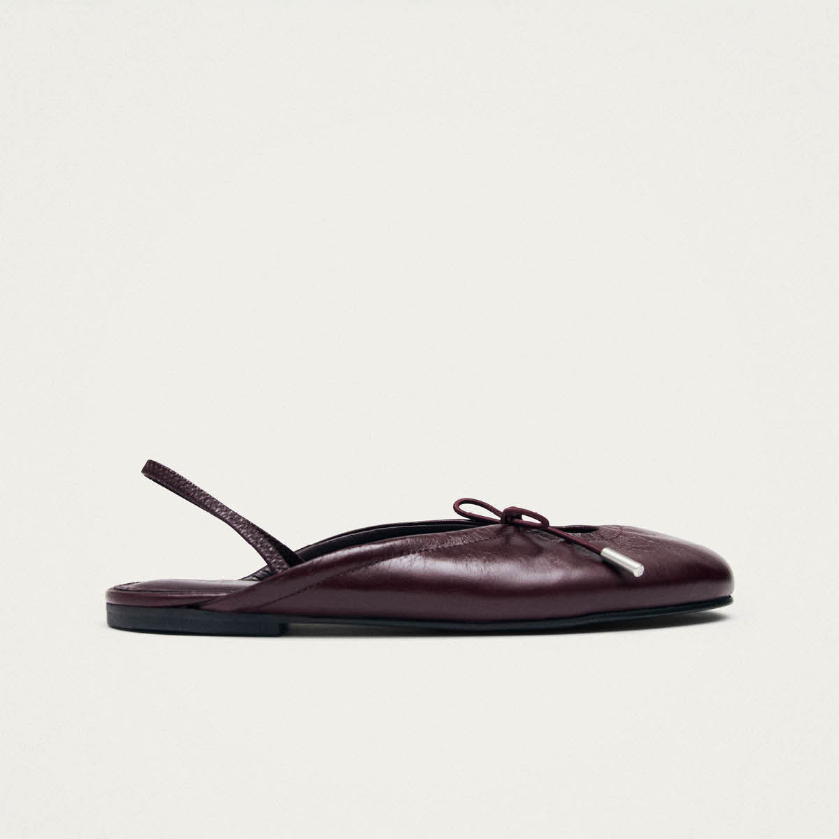 Oli Rift Burgundy Leather Ballet Flats - Image 3