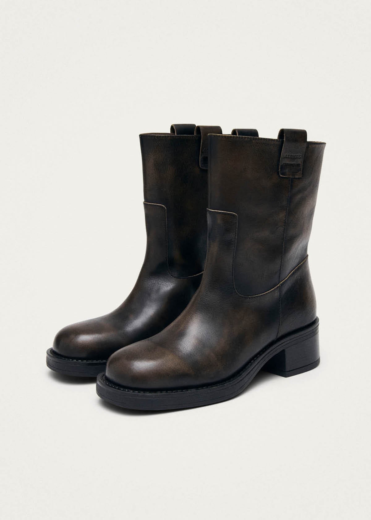 Rajan Vintage Effect Brown Leather Boots - Image 4