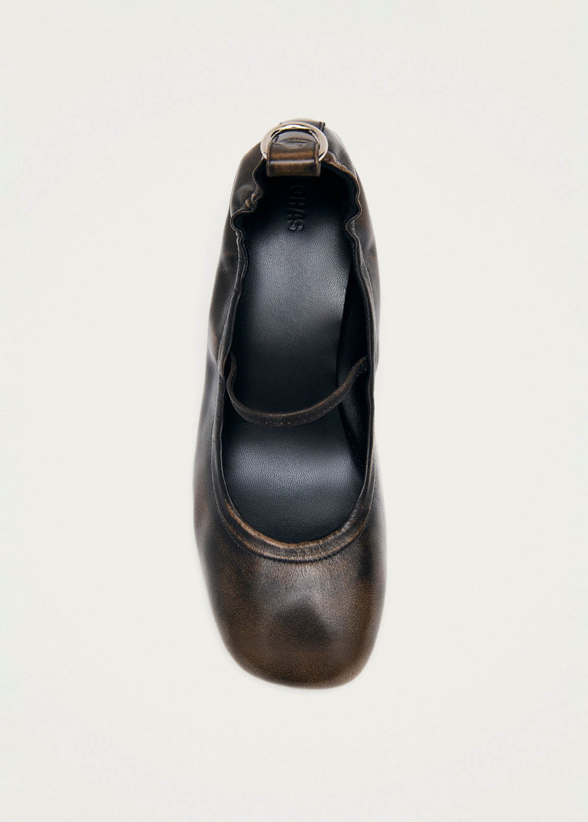 Rhiane Vintage Effect Brown Leather Pumps - Image 5