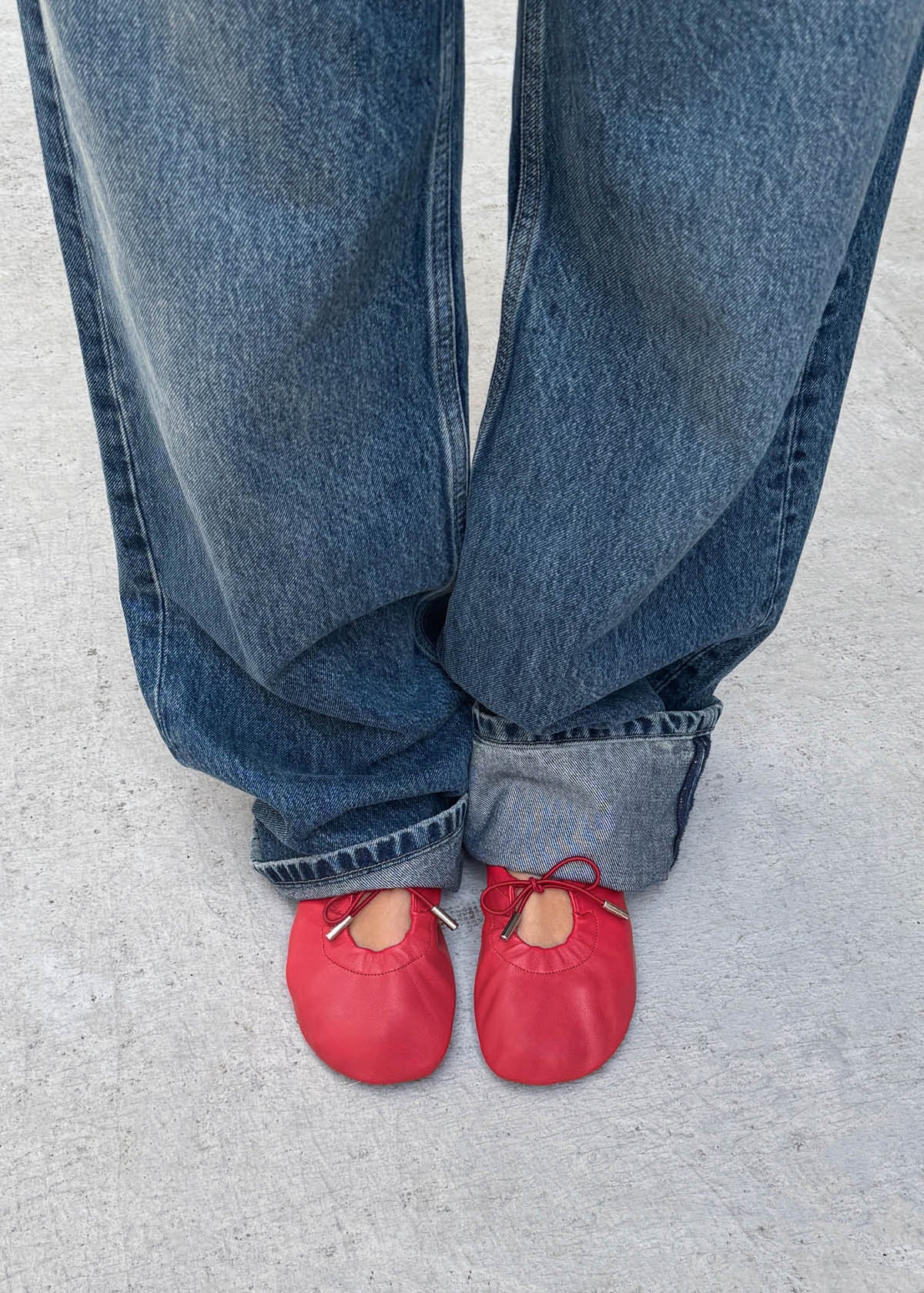Rosalind Barefoot Red Leather Ballet Flats - Image 2