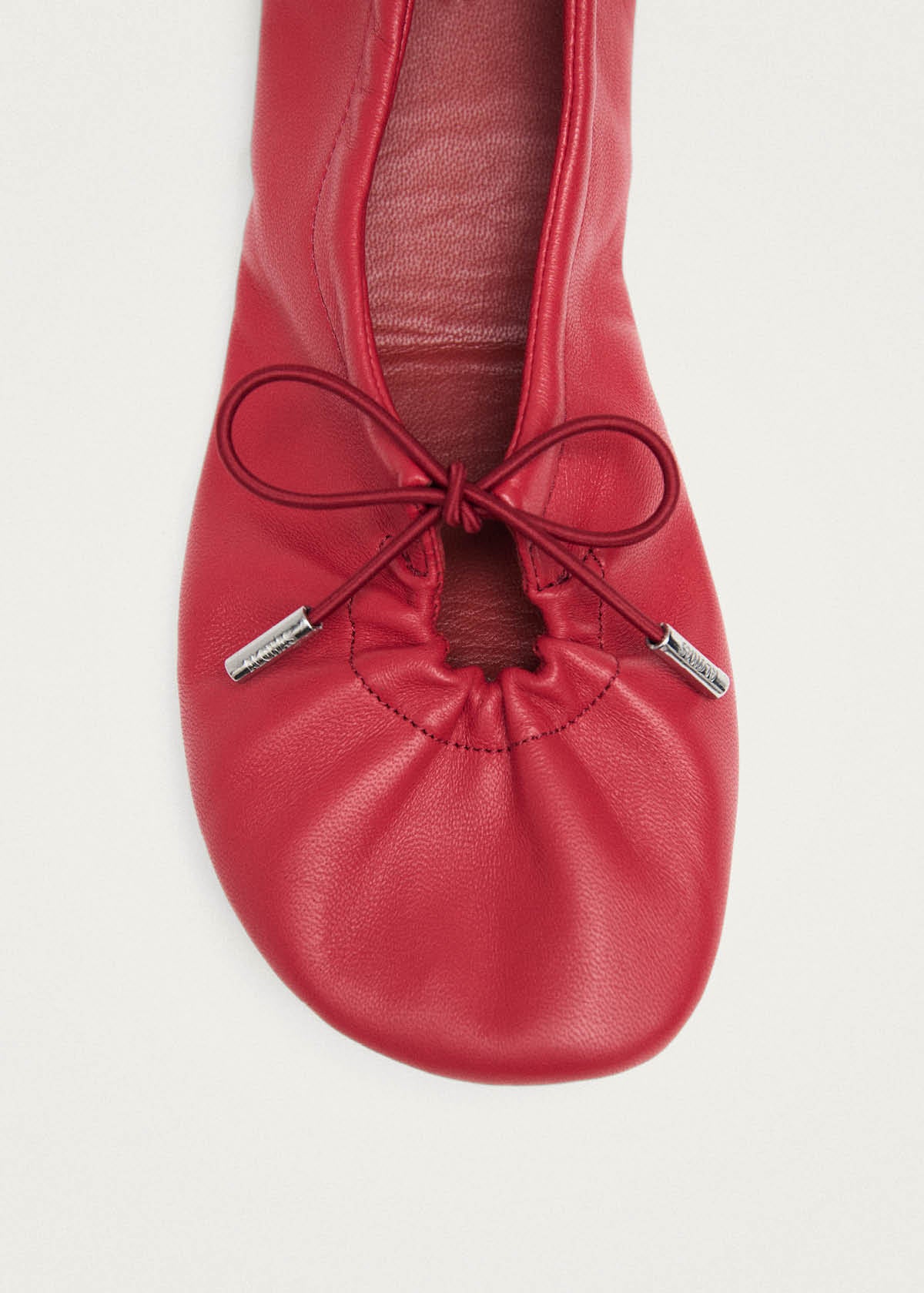 Rosalind Barefoot Red Leather Ballet Flats - Image 8