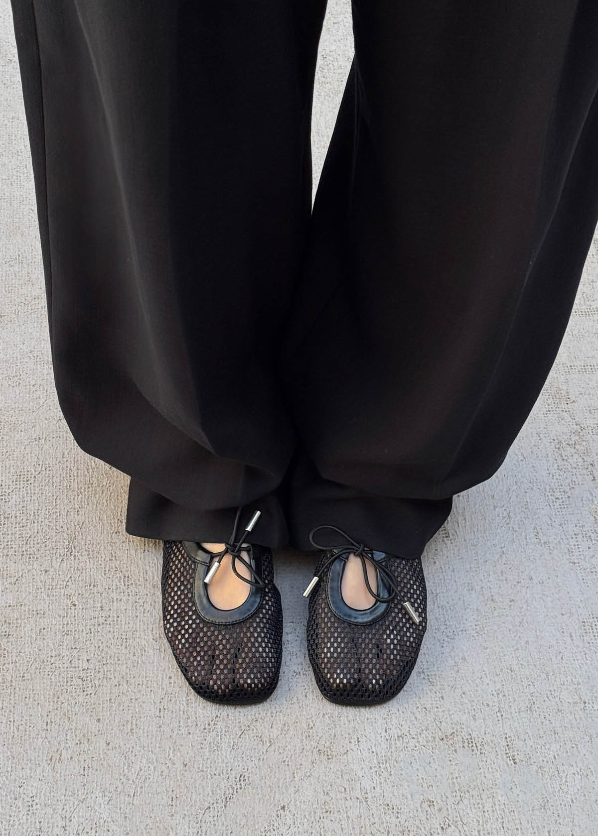 Rosalind Mesh Black Ballet Flats - Image 2