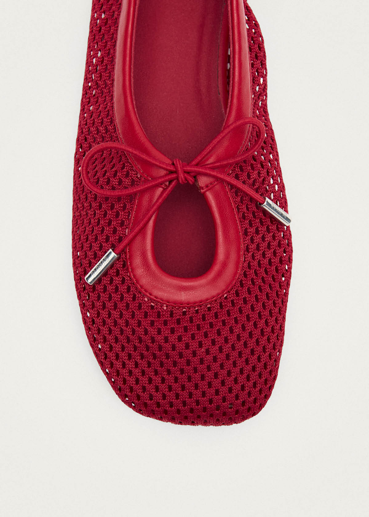 Rosalind Mesh Red Leather Ballet Flats - Image 6