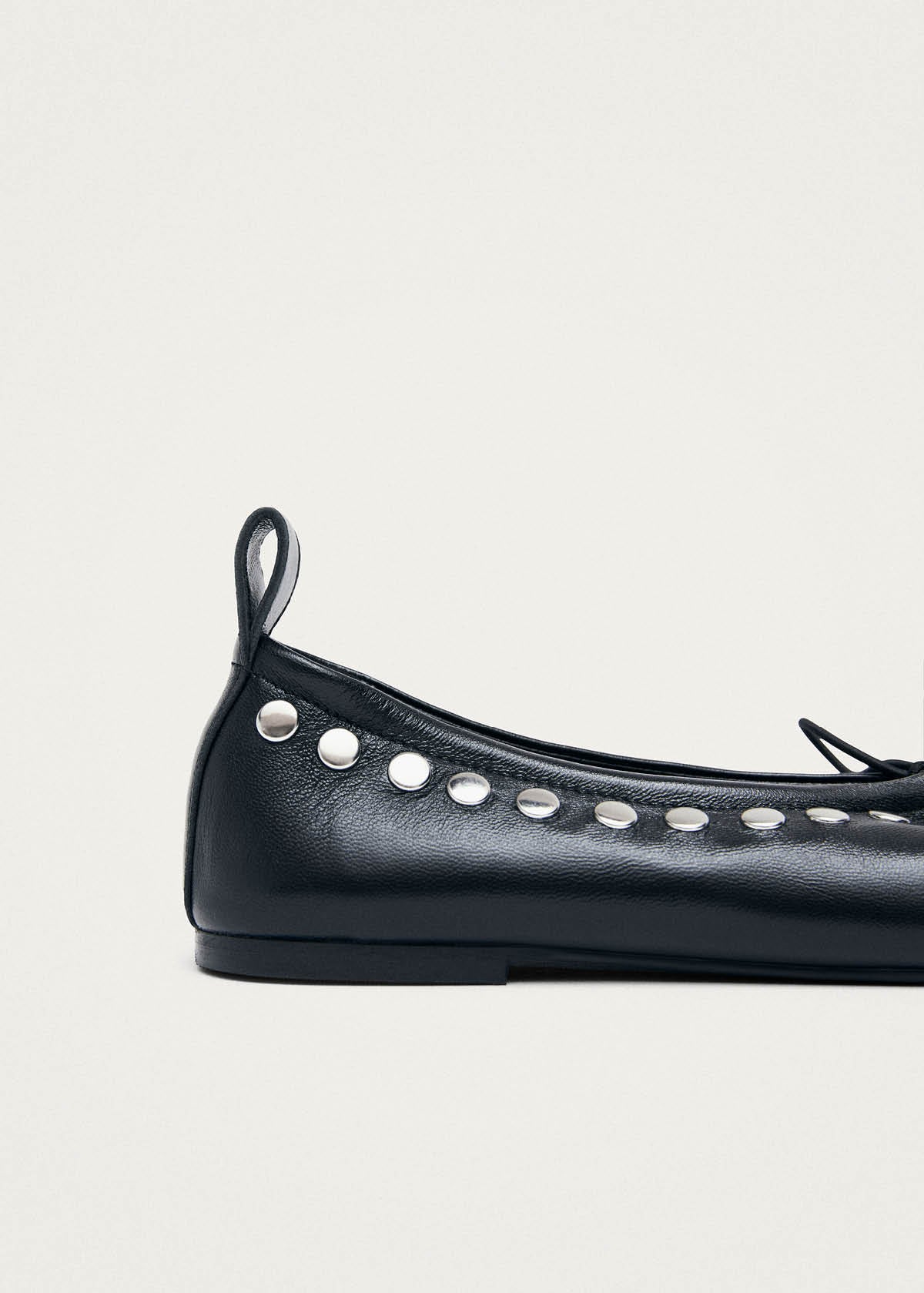 Rosalind Studs Black Leather Ballet Flats - Image 7