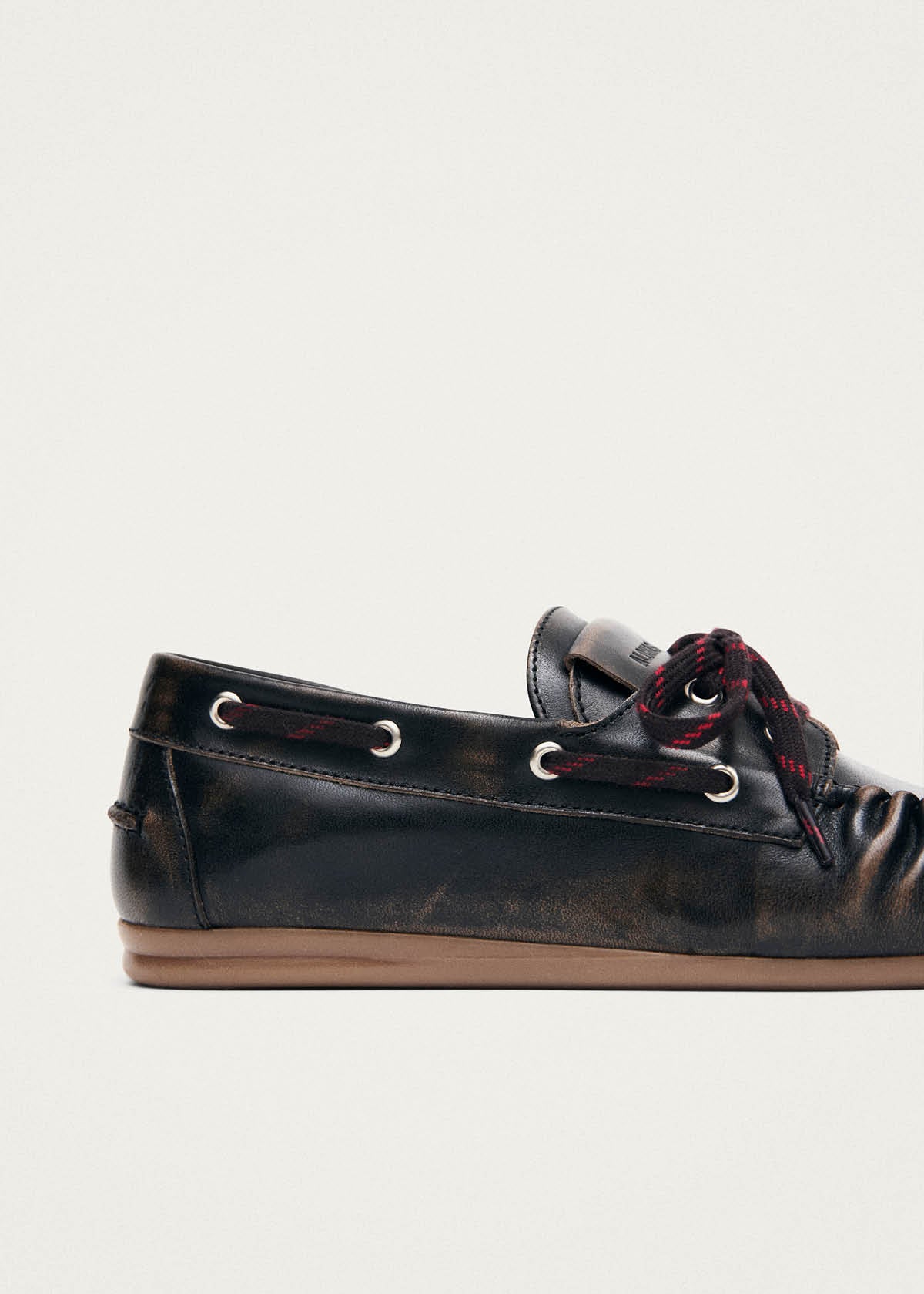 Rowan Sporty Vintage Effect Brown Leather Loafers - Image 7