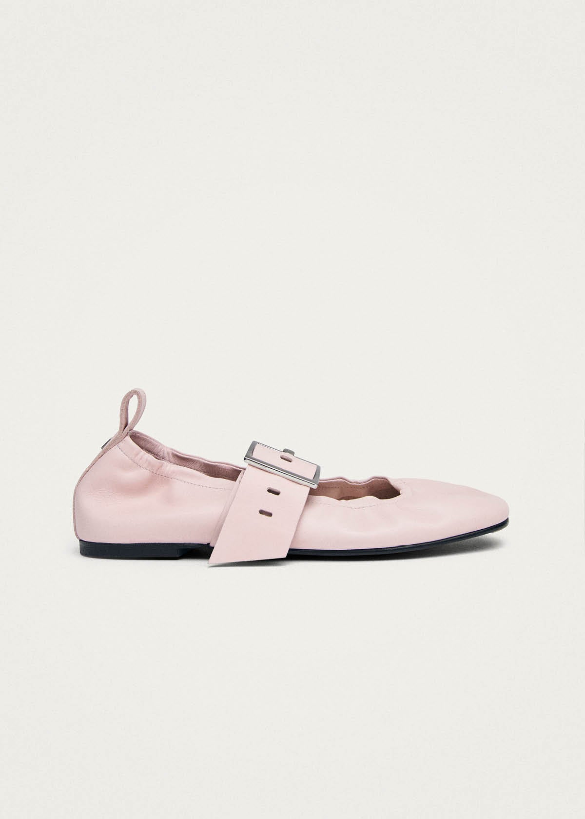 Sarea Pink Leather Ballet Flats - Image 4