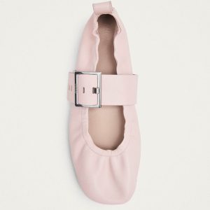 Sarea Pink Leather Ballet Flats