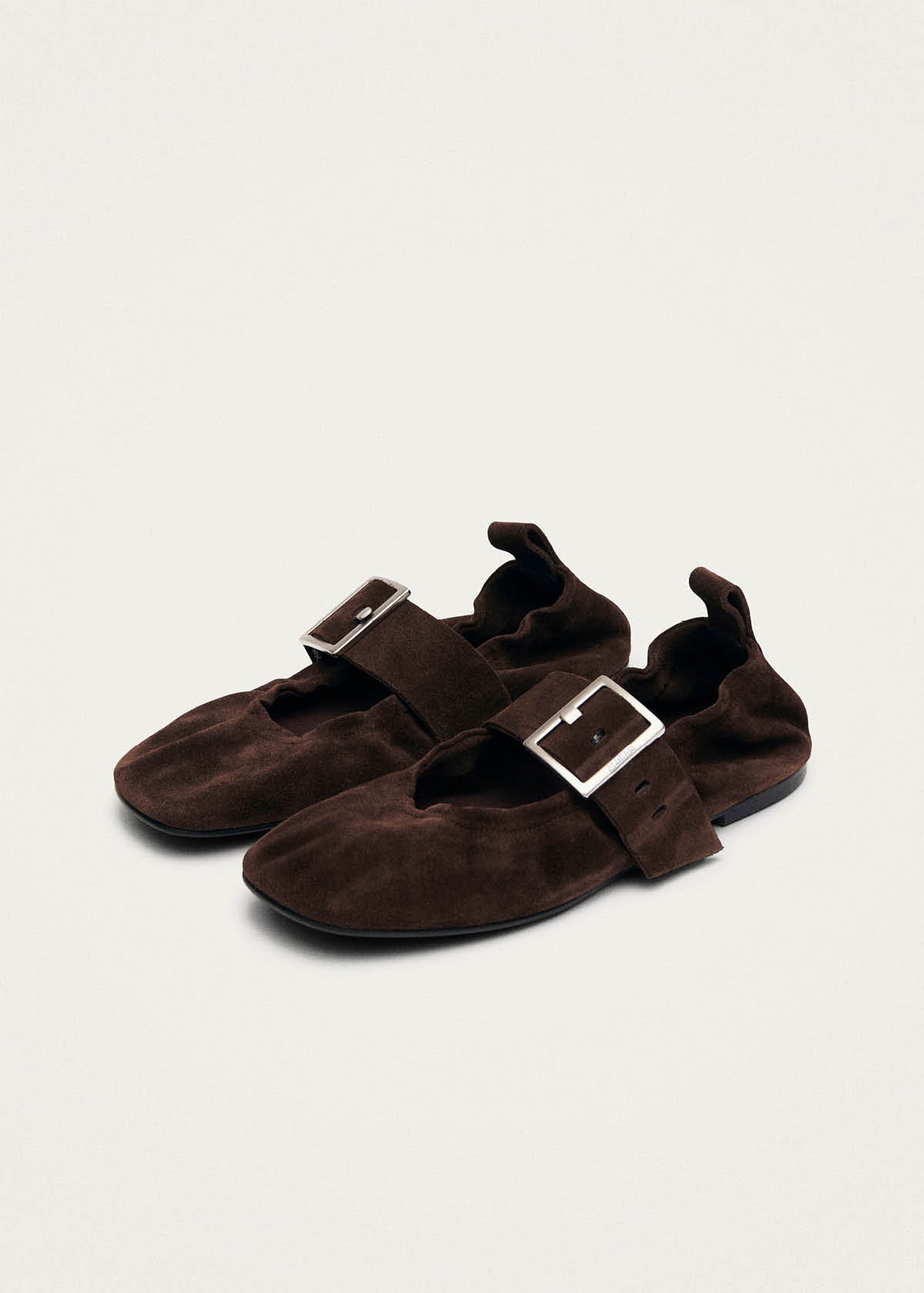Sarea Suede Brown Leather Ballet Flats - Image 5
