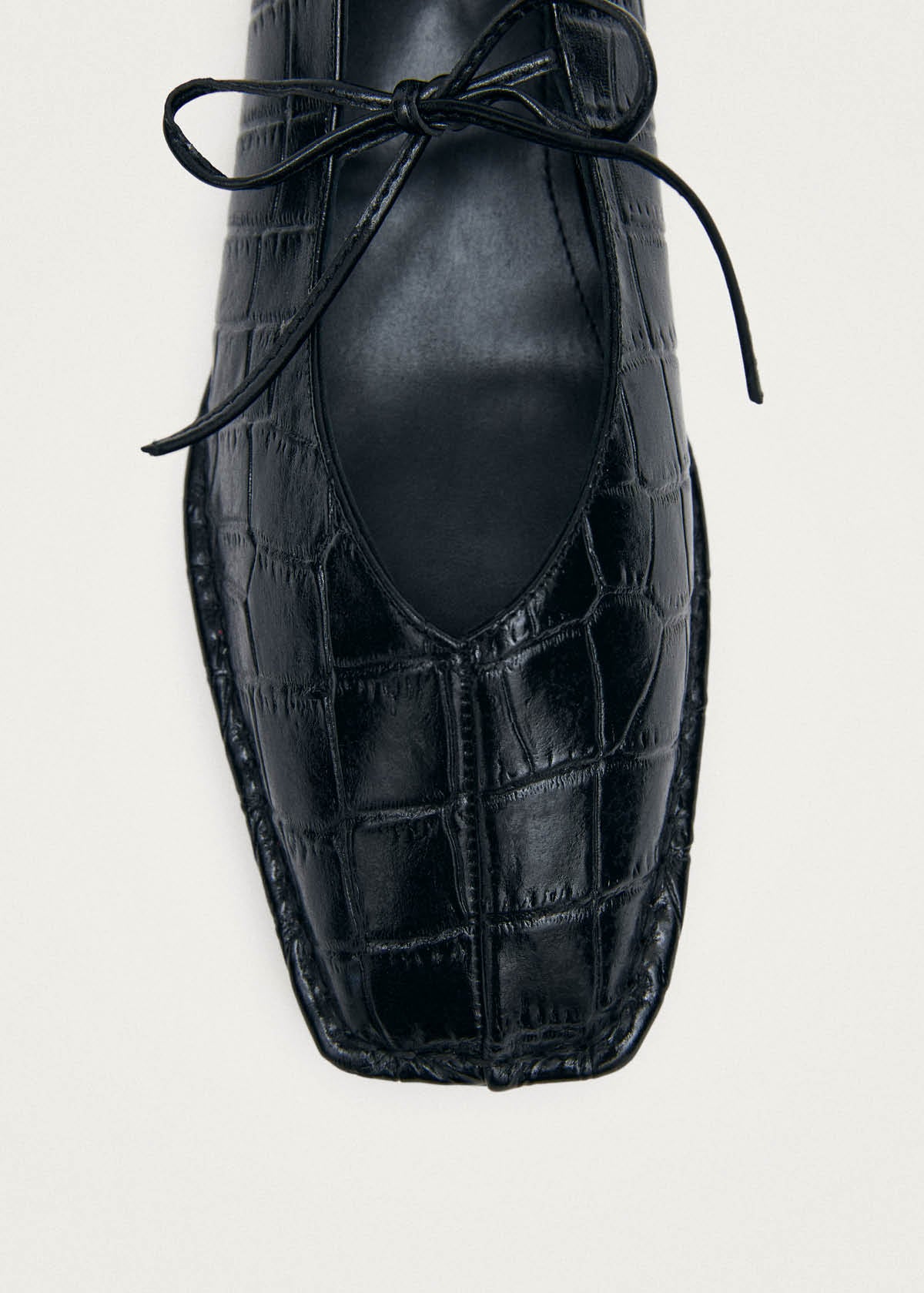 Sway Croco Black Leather Ballet Flats - Image 6