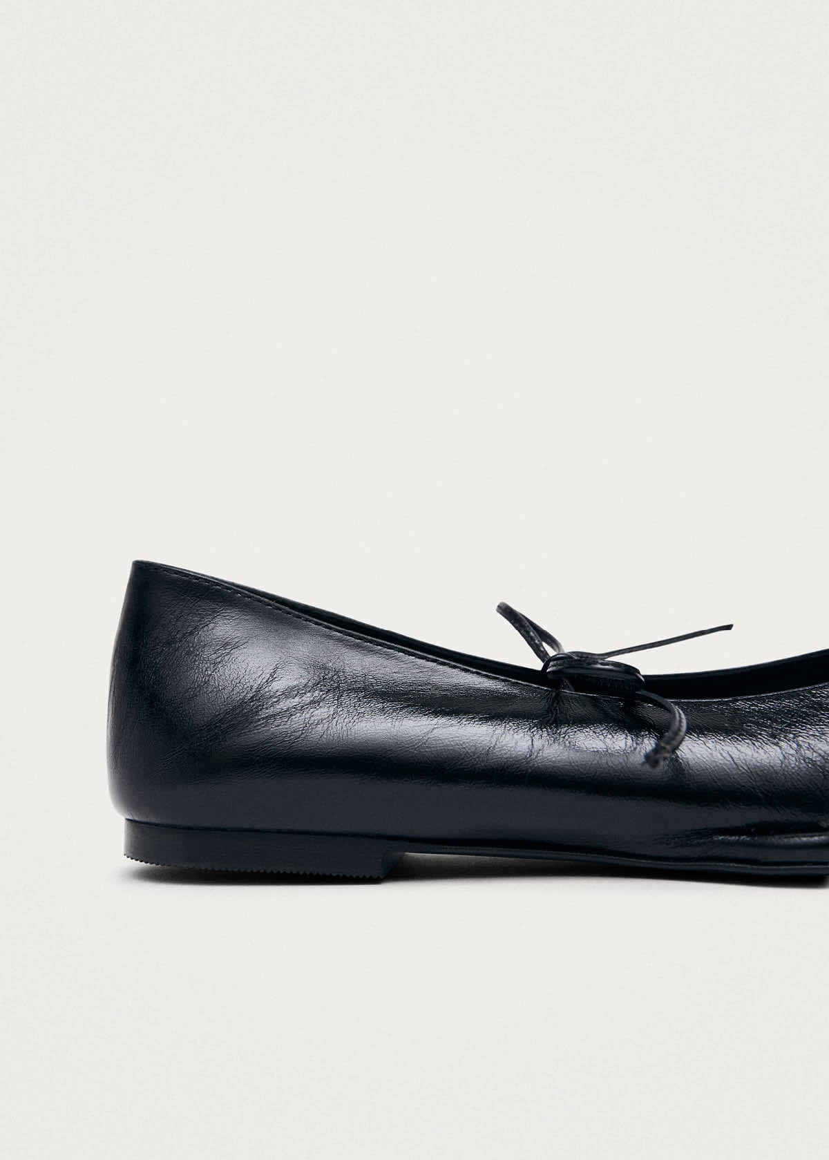 Sway Studs Rift Black Leather Ballet Flats - Image 7