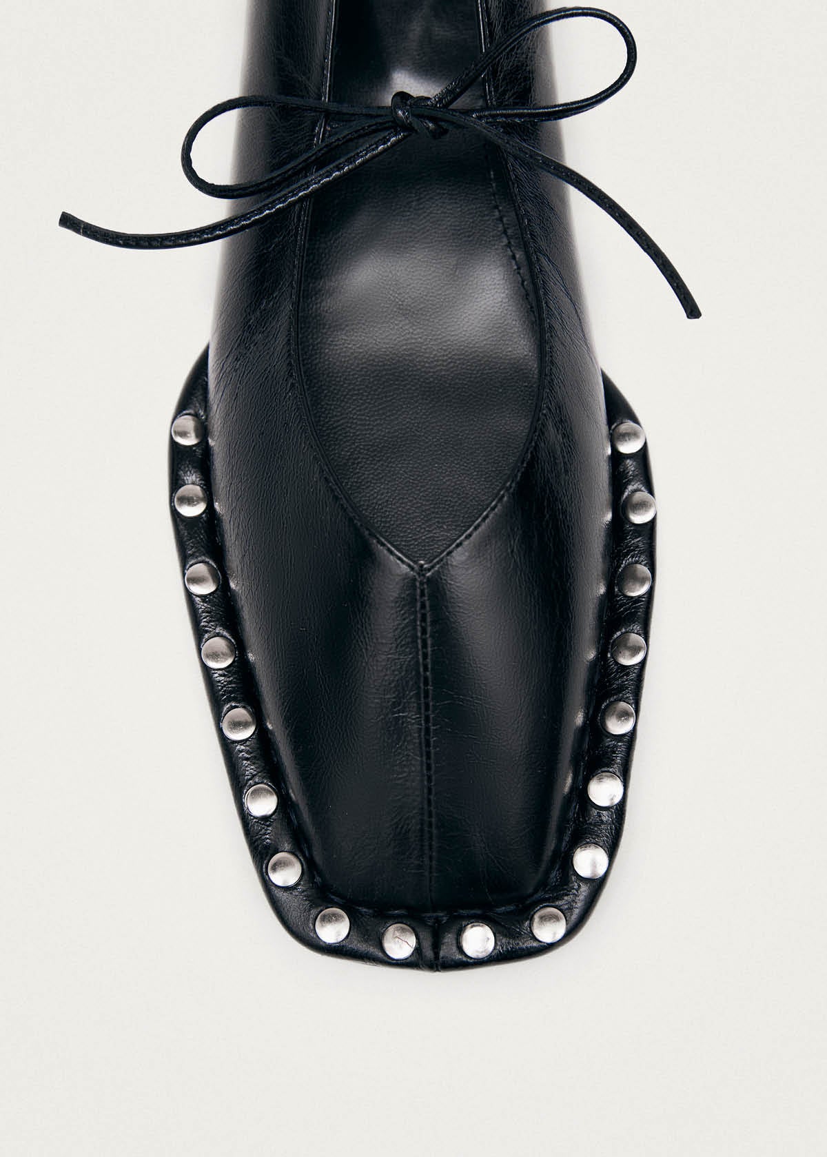 Sway Studs Rift Black Leather Ballet Flats - Image 6