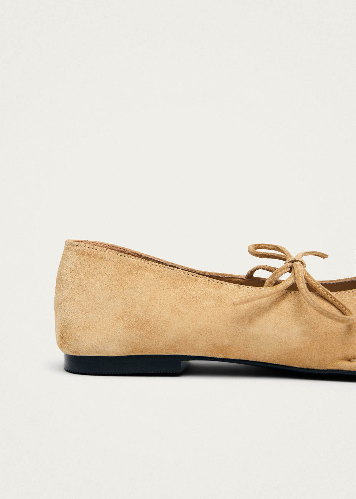 Sway Suede Beige Leather Ballet Flats - Image 7