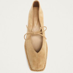 Sway Suede Beige Leather Ballet Flats