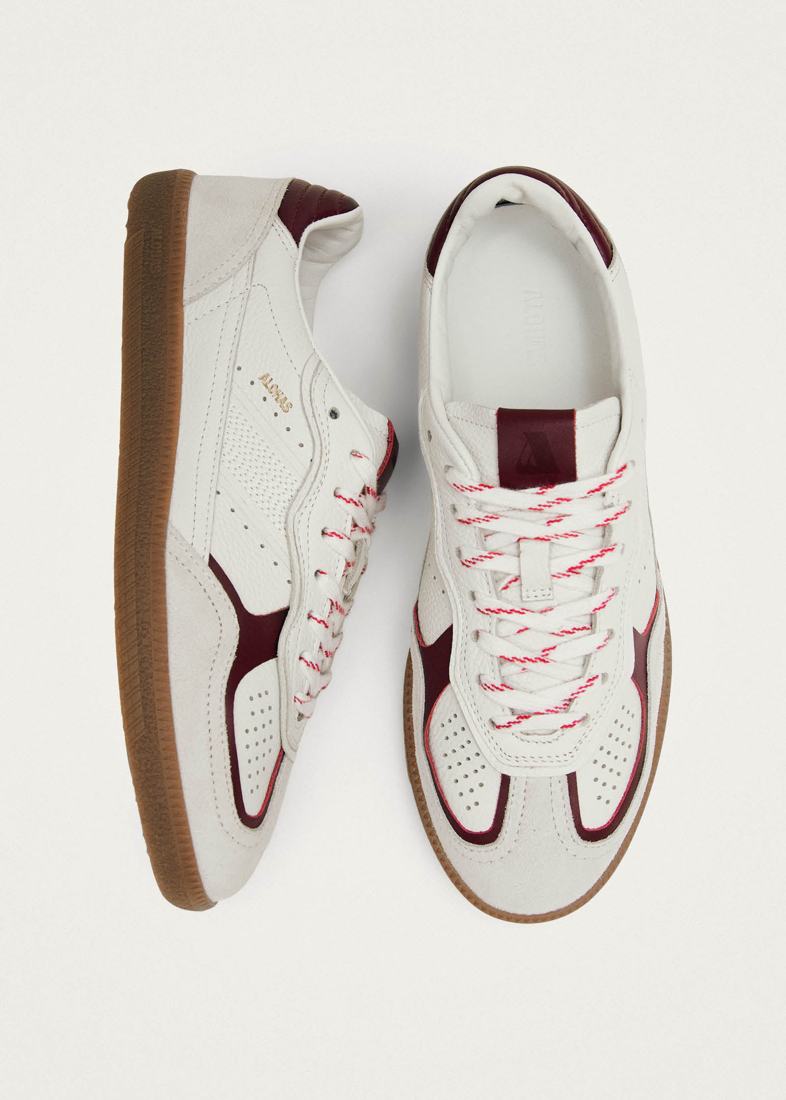 Tb.490 Rife Grain White Burgundy Leather Sneakers - Image 5